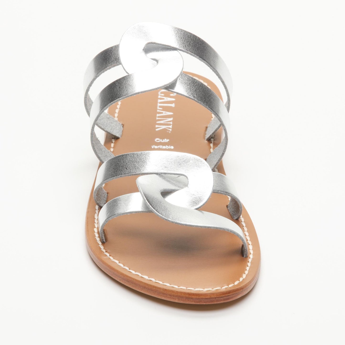 AISLY sandales en cuir silver