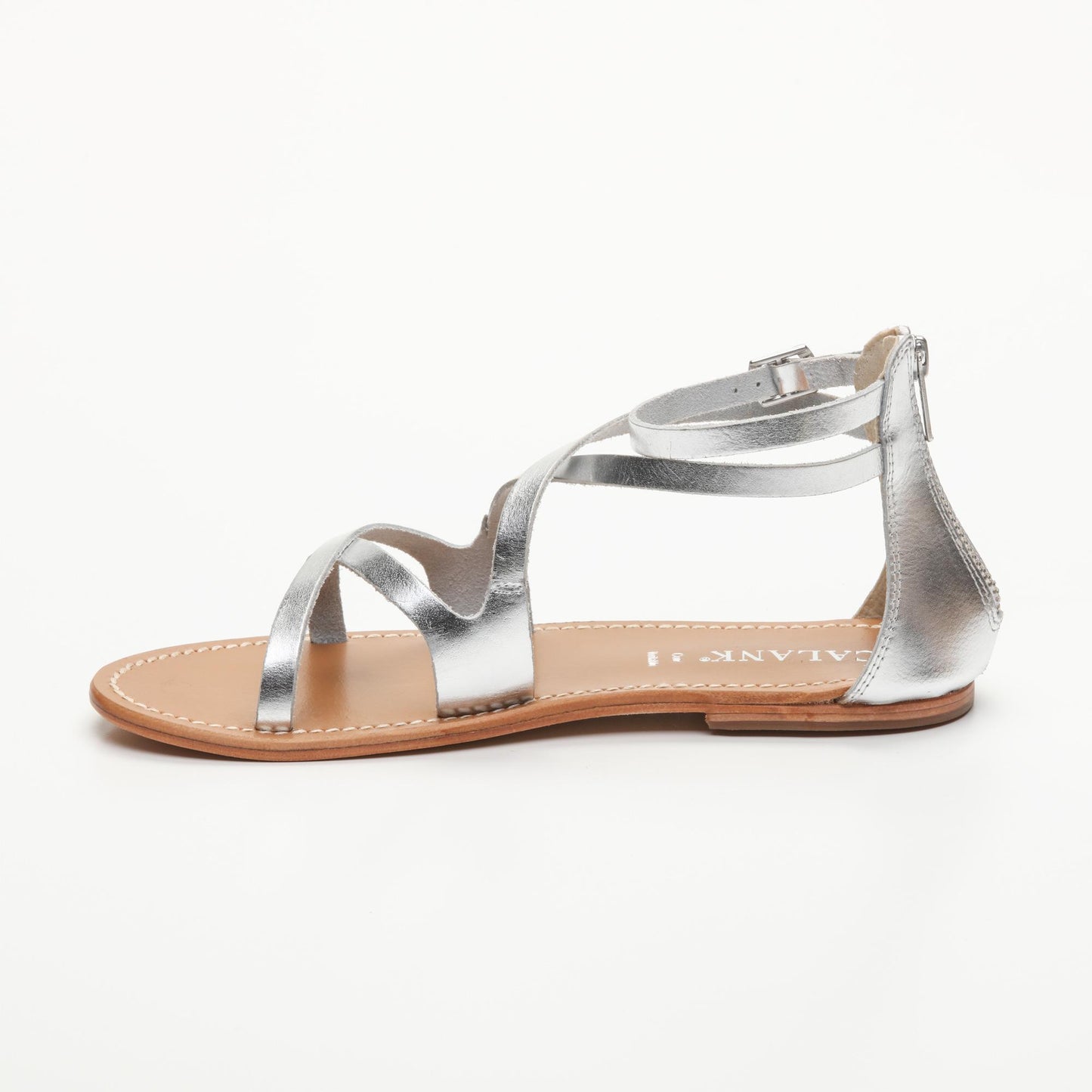 ASTA sandales en cuir silver