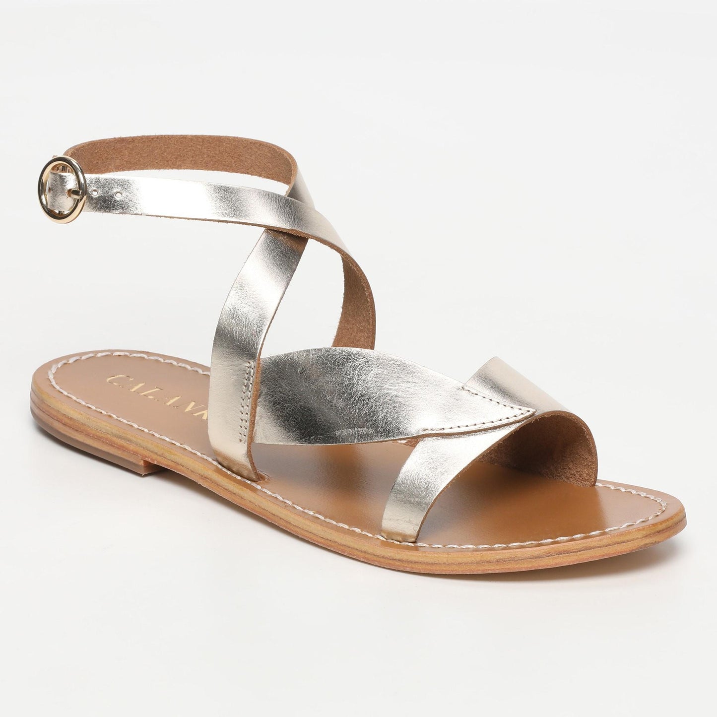 AYMOND sandales en cuir gold