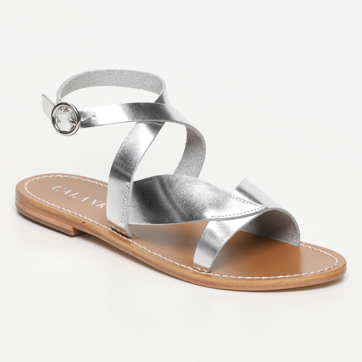 AYMOND sandales en cuir silver