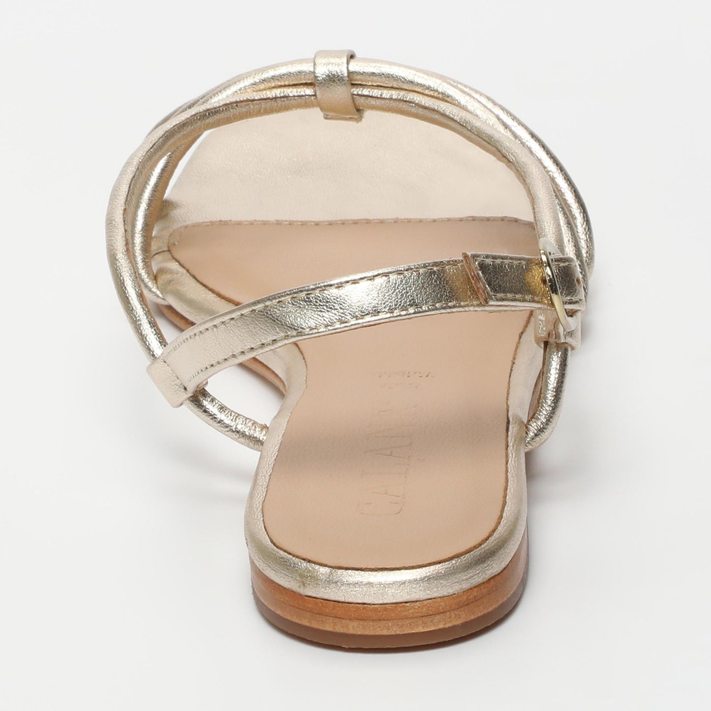 Aachal sandales en cuir platinium