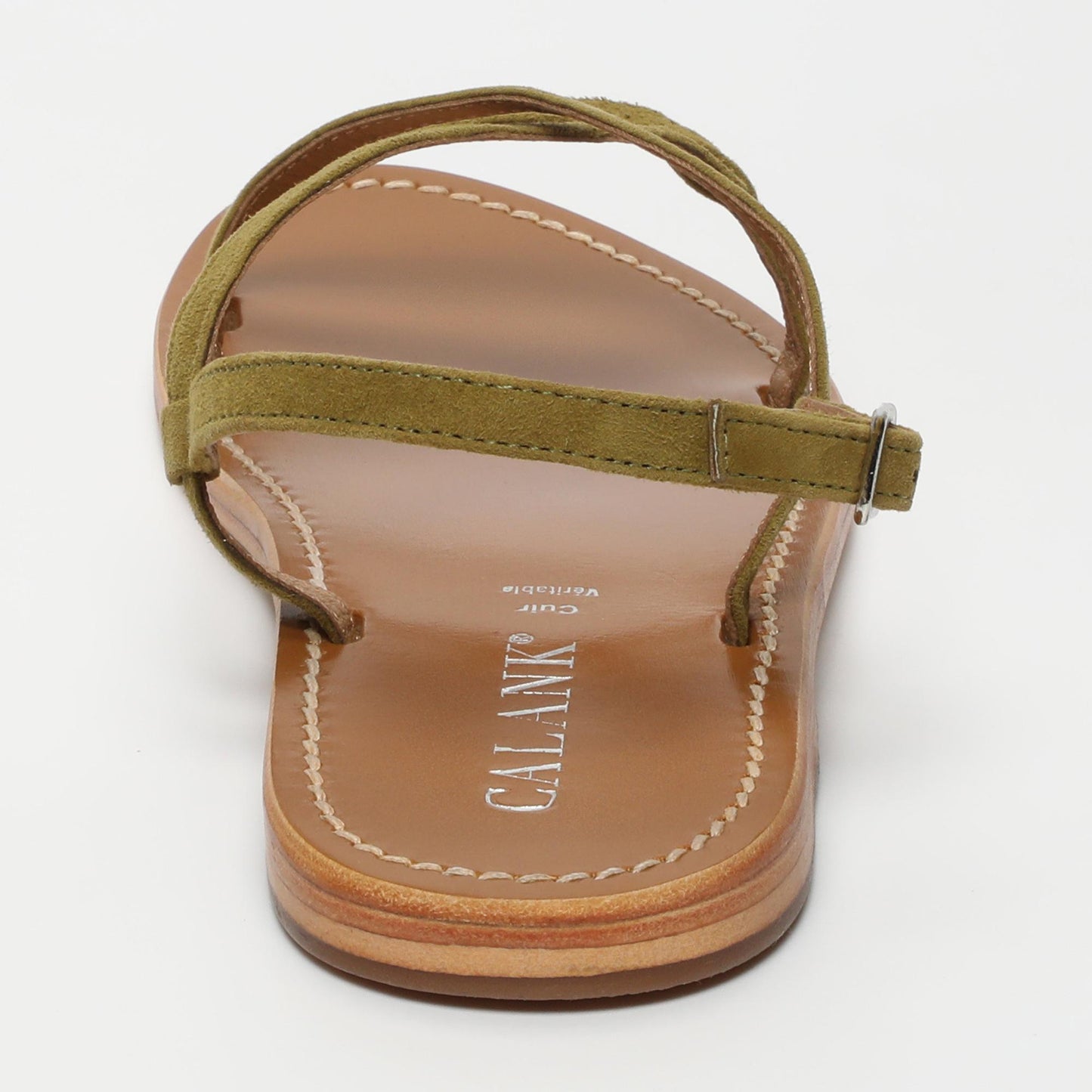 Aadyasha sandales en cuir olive