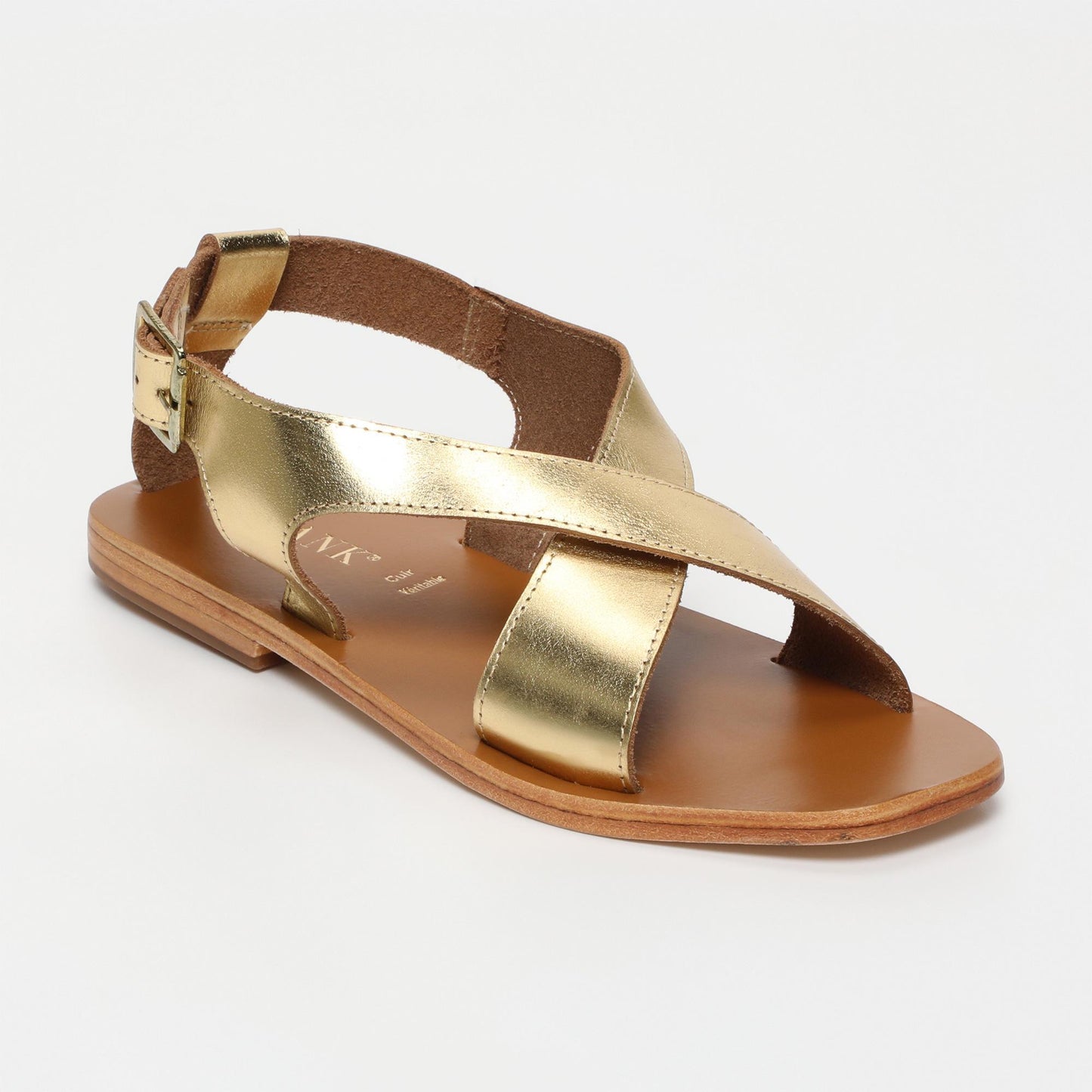 Aaradhya sandales en cuir dark gold