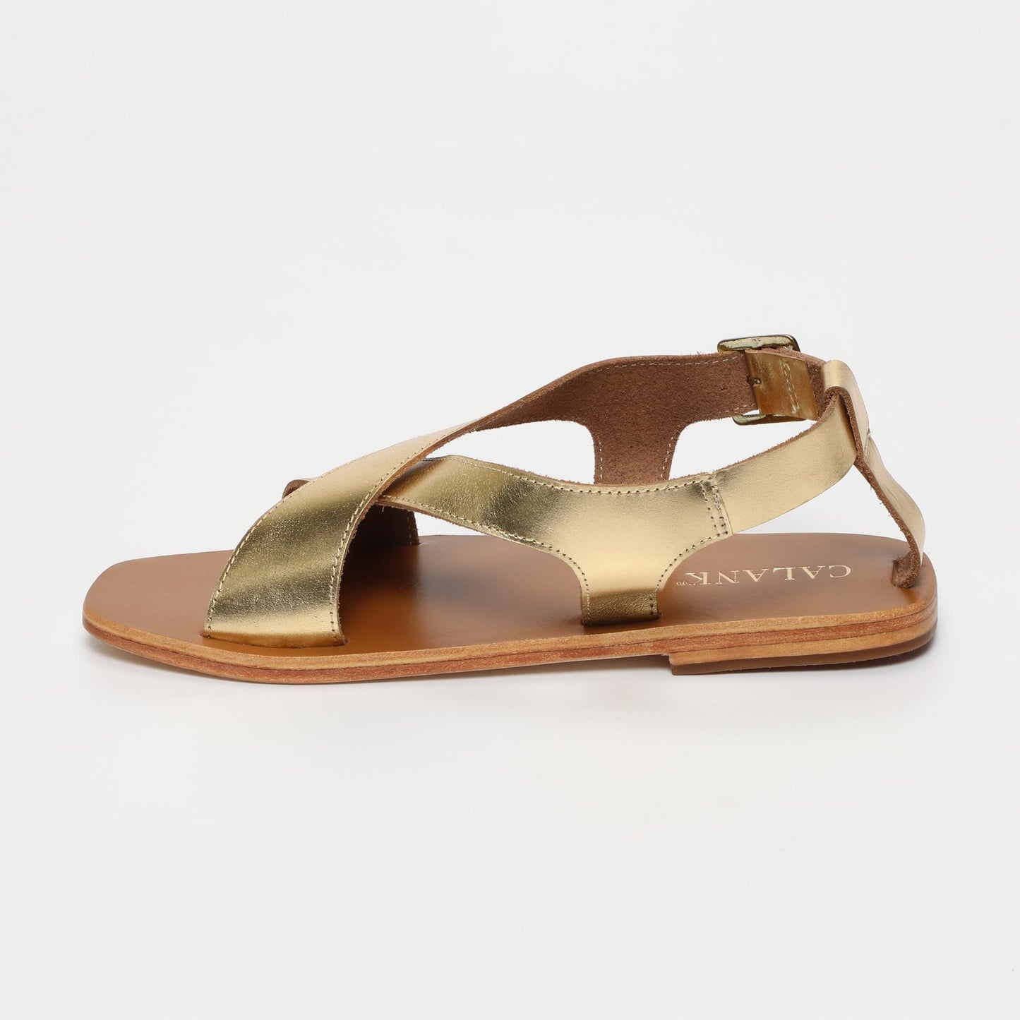 Aaradhya sandales en cuir dark gold
