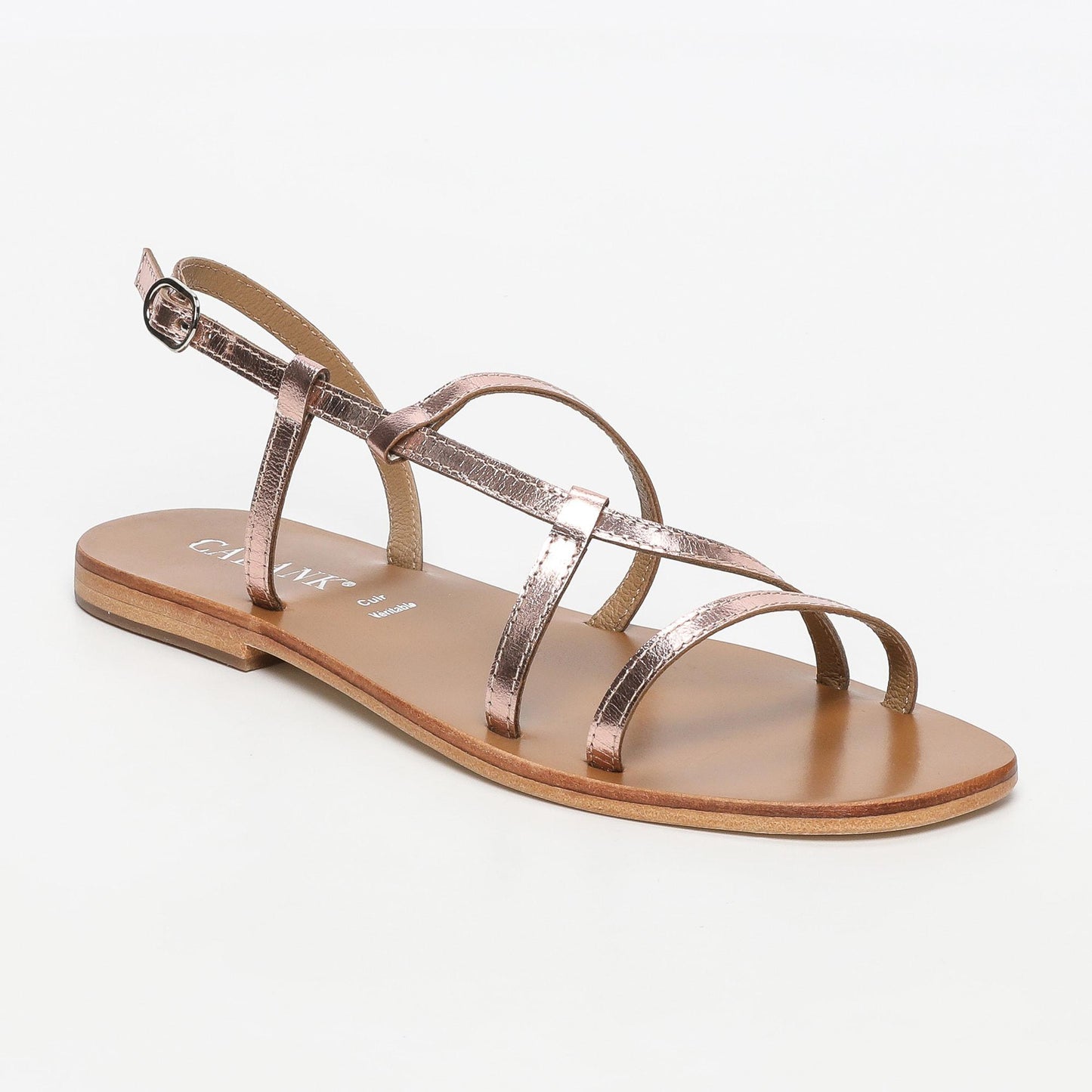 Aarti sandales en cuir rosegold