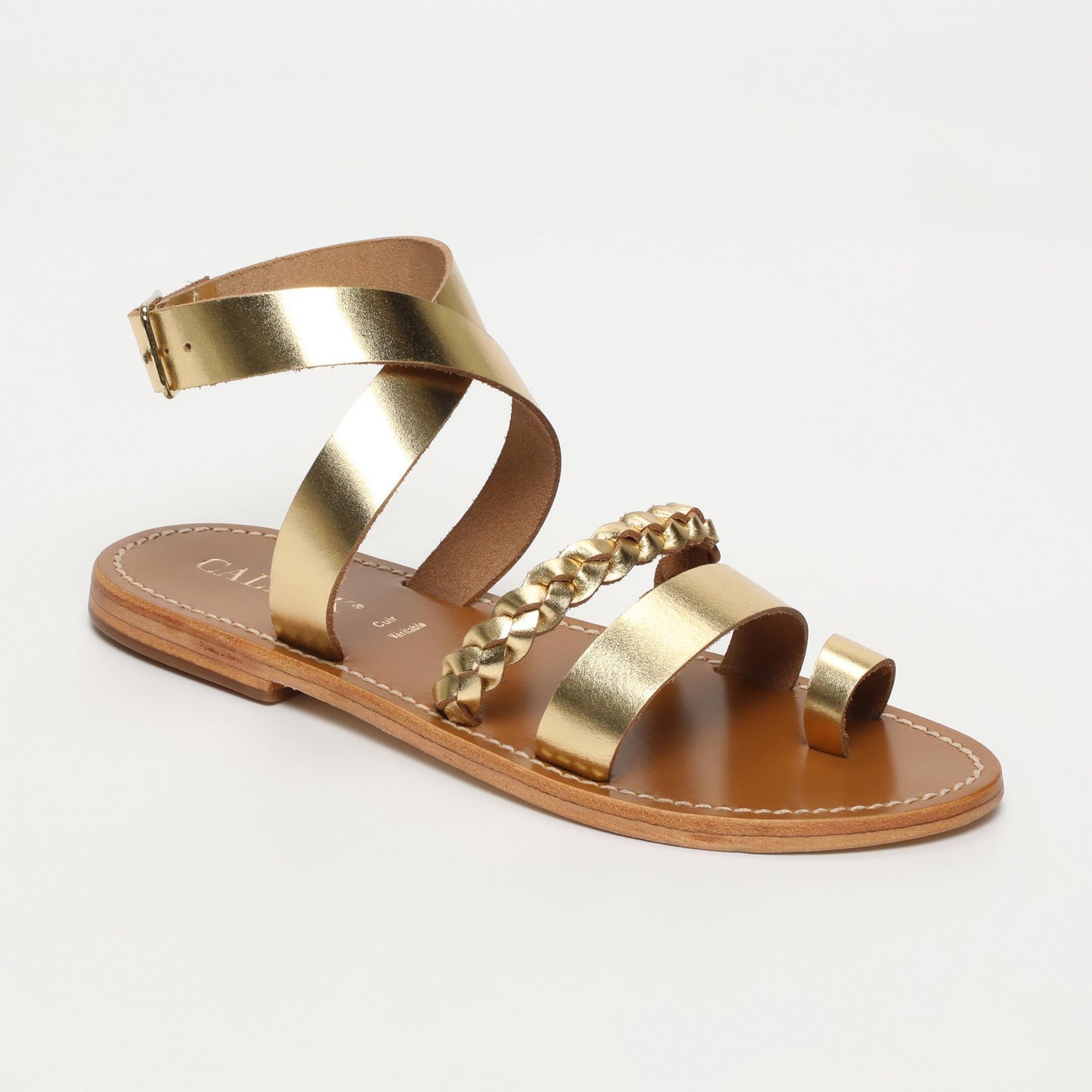 Aarushi sandales en cuir dark gold