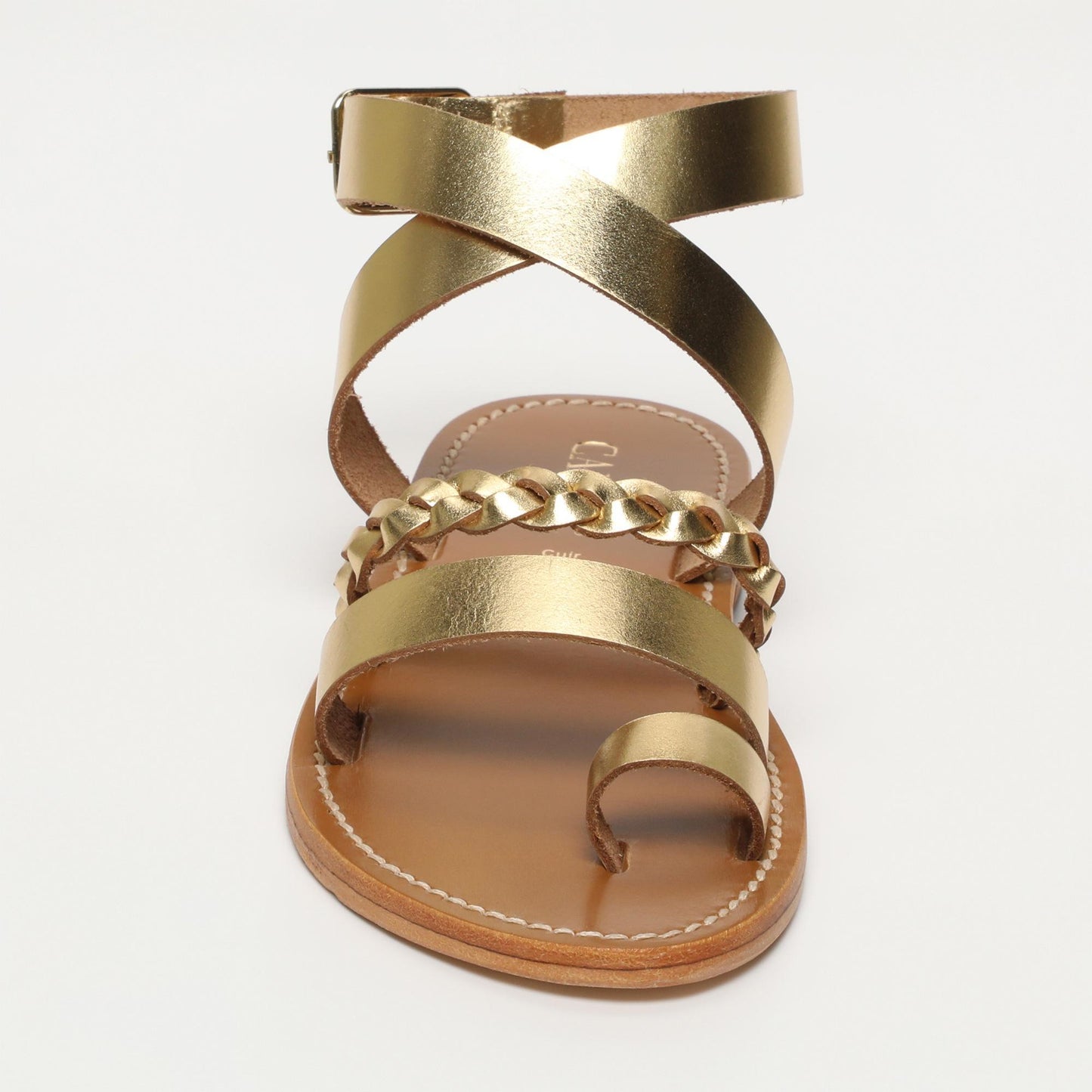 Aarushi sandales en cuir dark gold