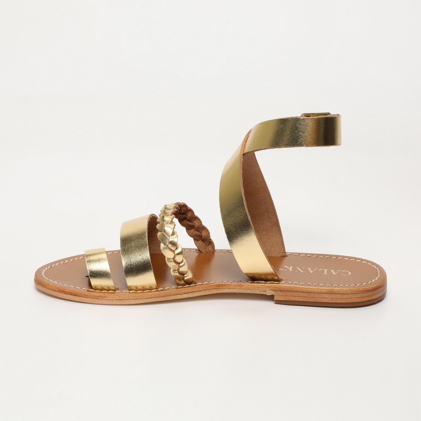 Aarushi sandales en cuir dark gold