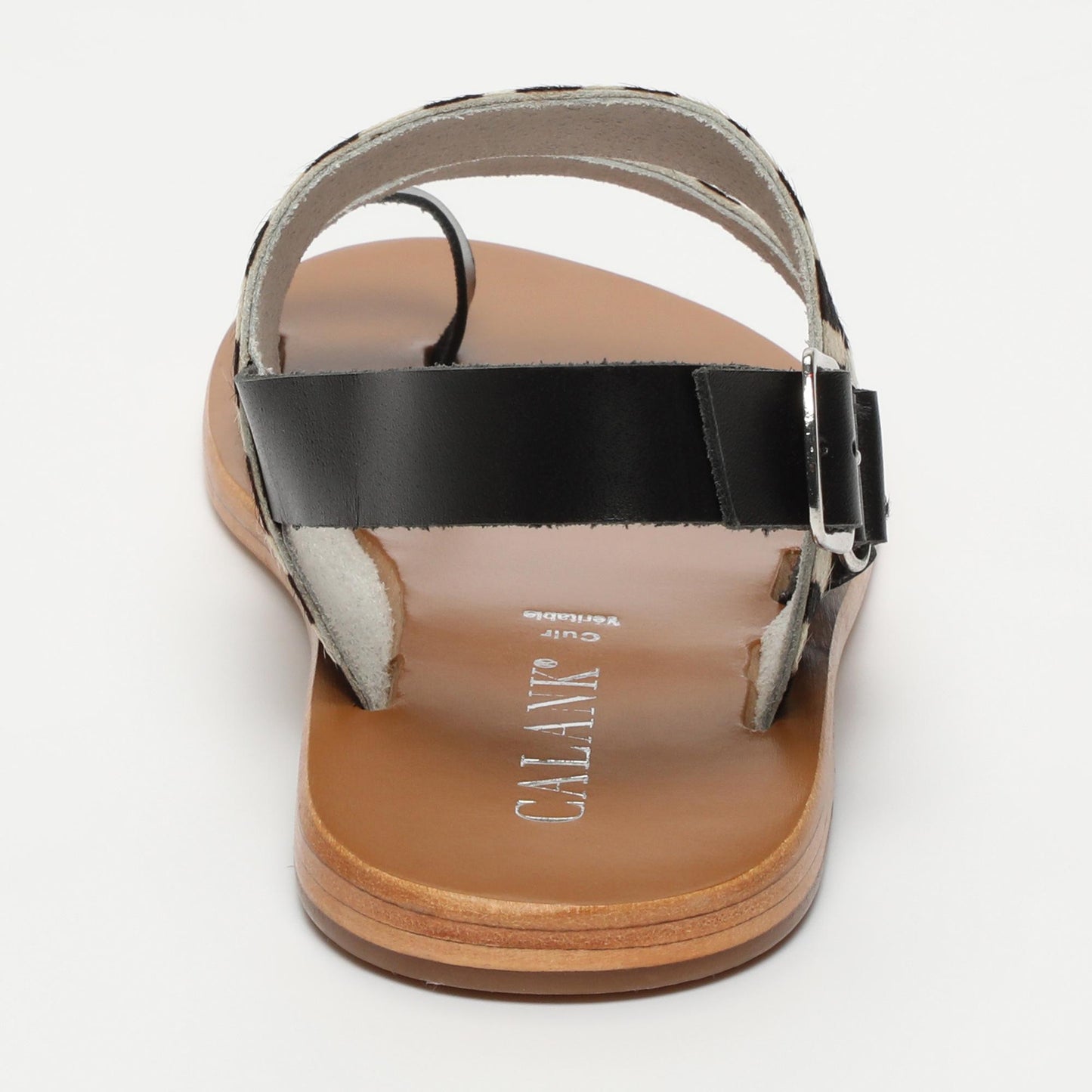 Aashirya sandales en cuir black zebra