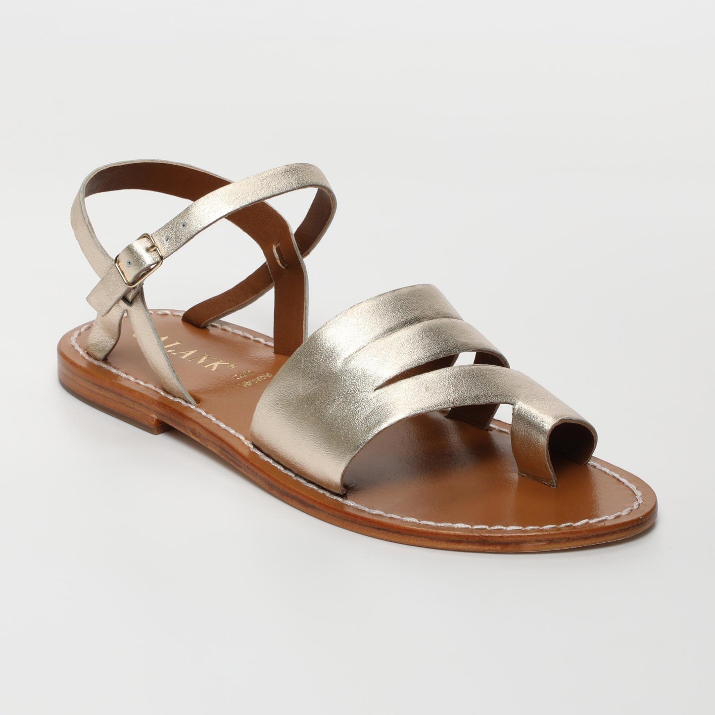 Ana sandales en cuir gold