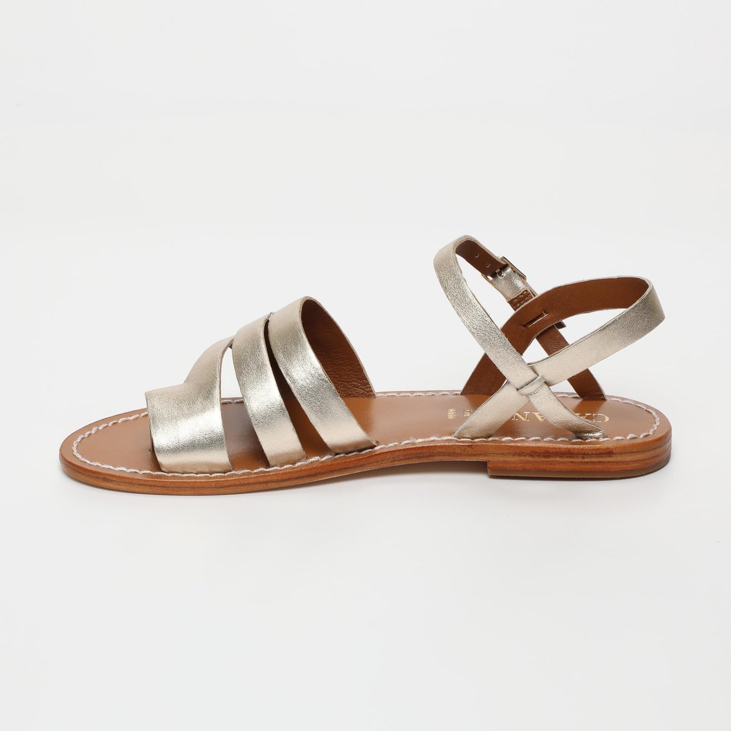 Ana sandales en cuir gold