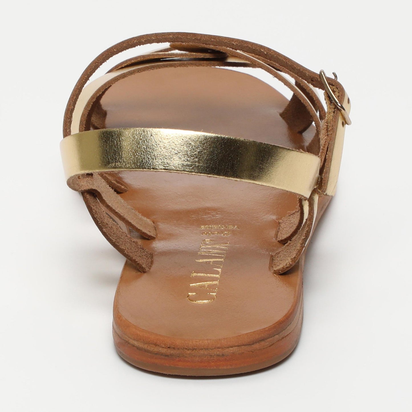 Autumn sandales en cuir dark gold