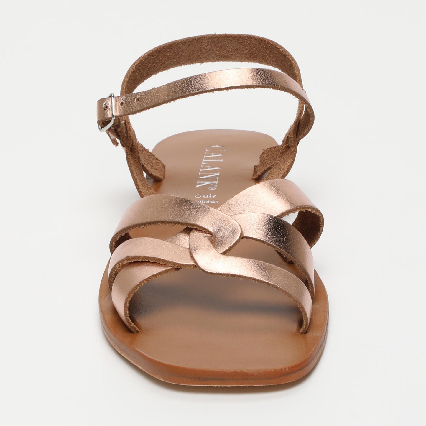 Autumn sandales en cuir rosegold