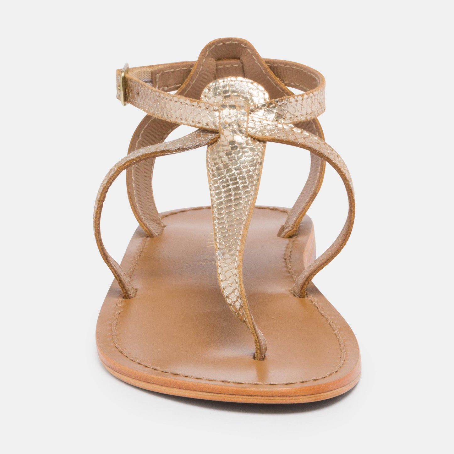 BARRA sandales en cuir gold snake