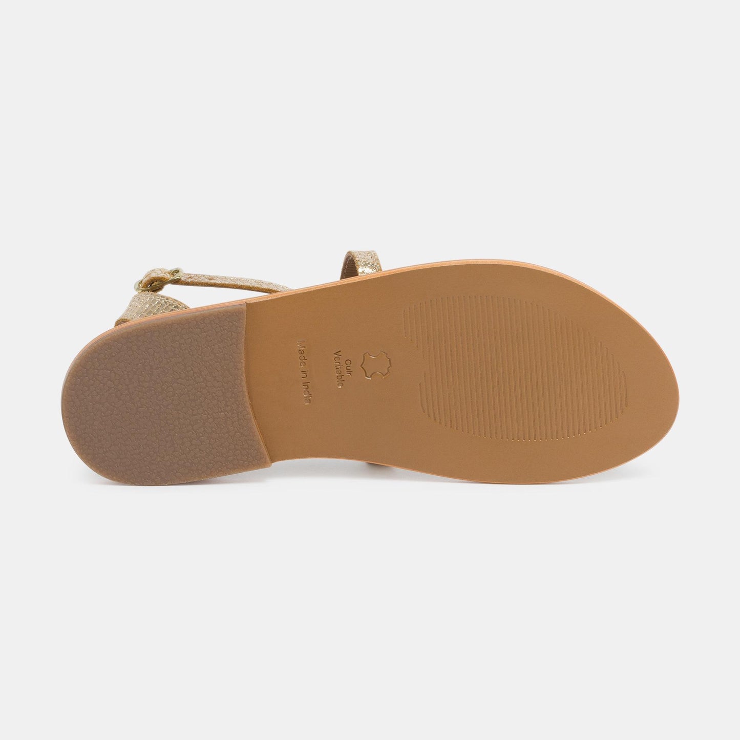 BARRA sandales en cuir gold snake