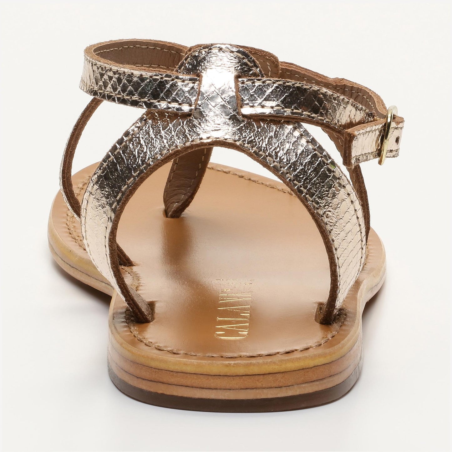 BARRA sandales en cuir gold snake