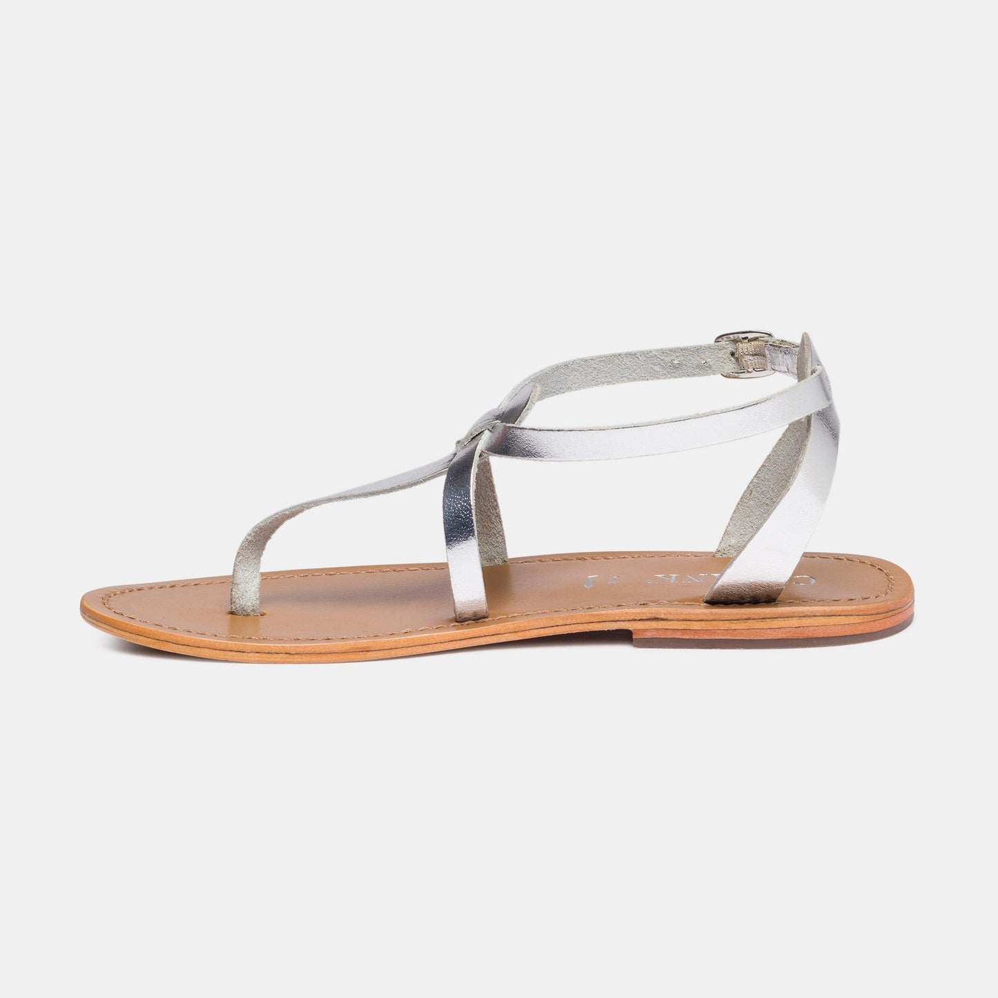 BARRA sandales en cuir silver