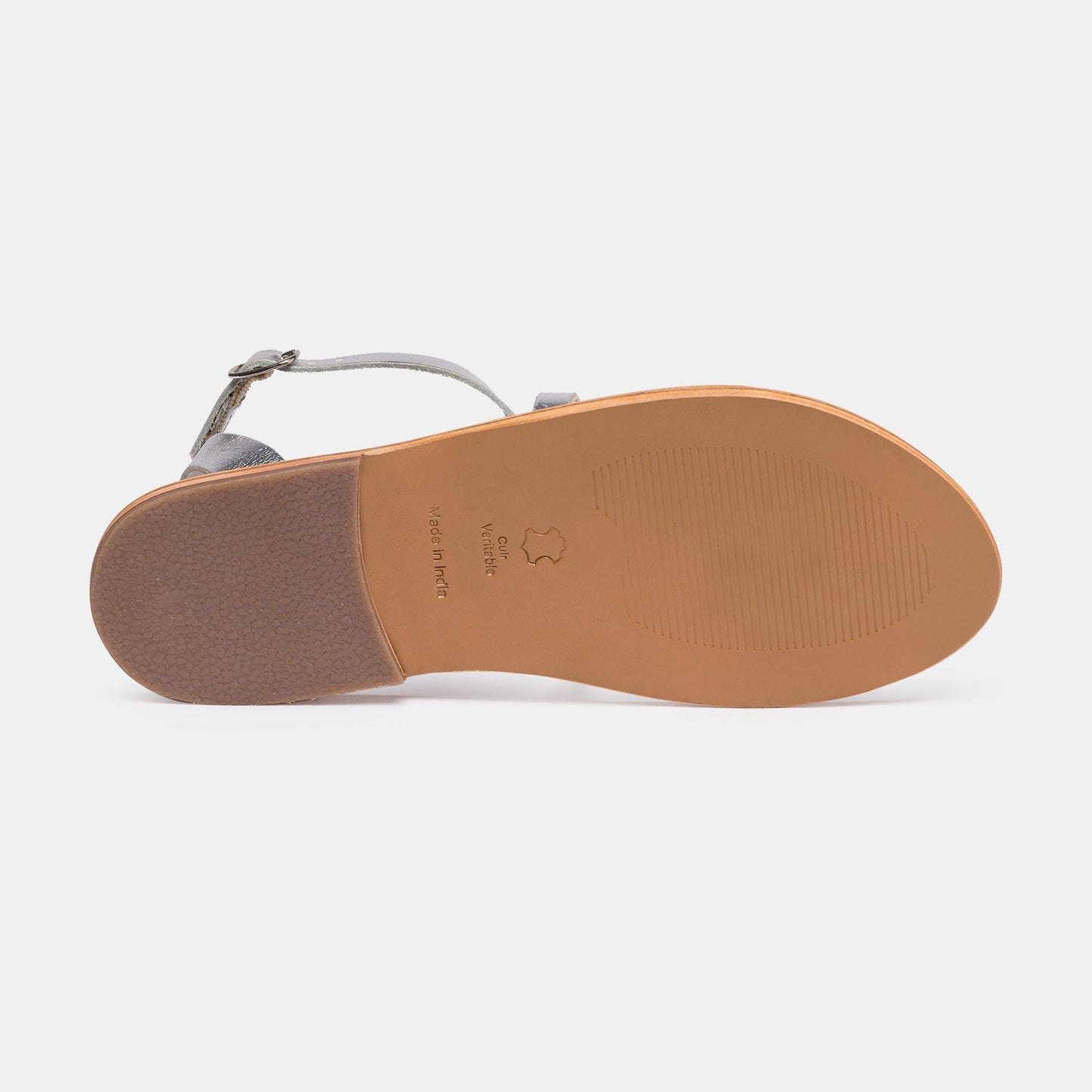 BARRA sandales en cuir silver