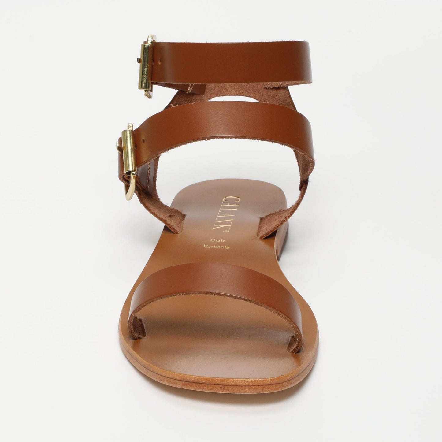 Bhavna sandales en cuir camel