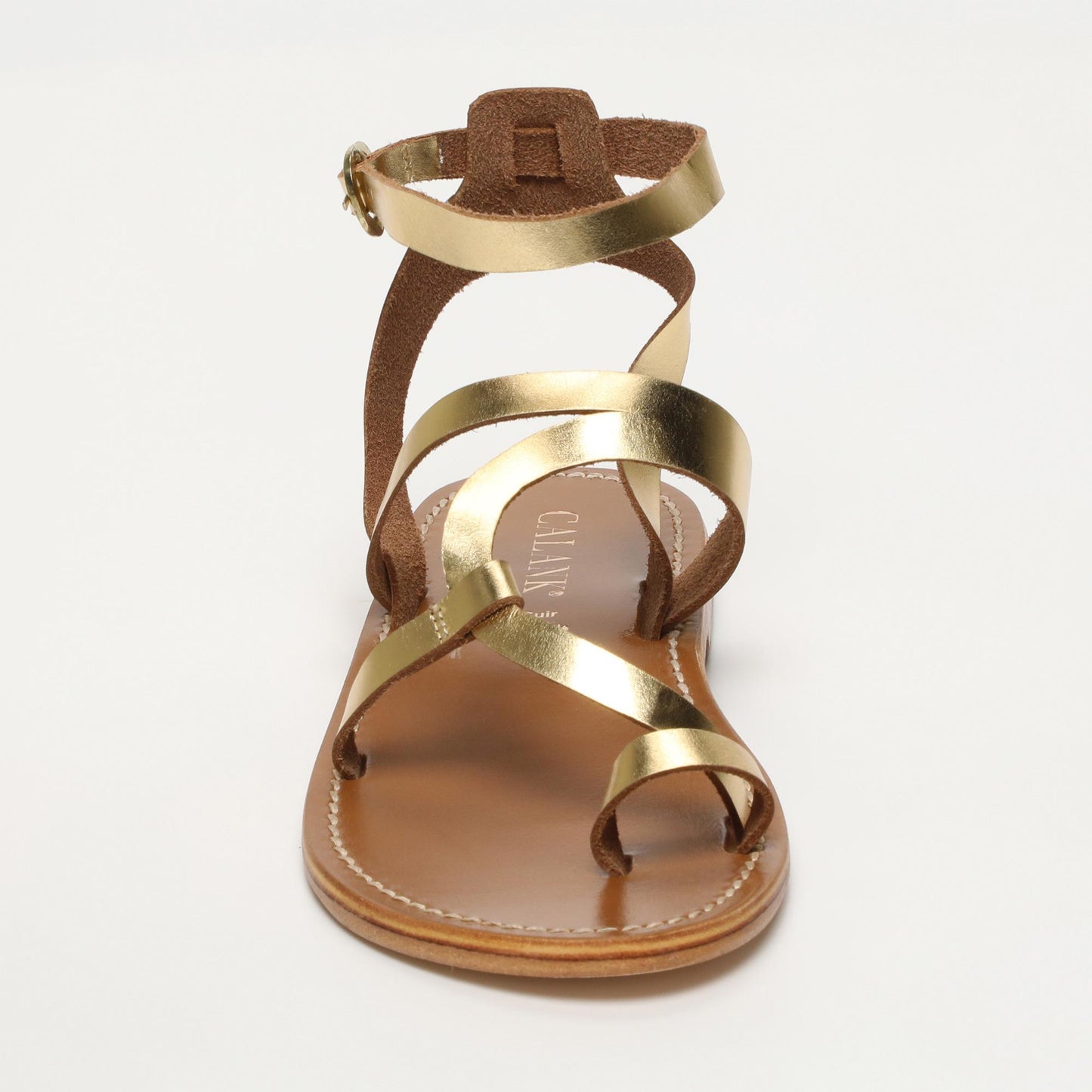 Bheema sandales en cuir dark gold