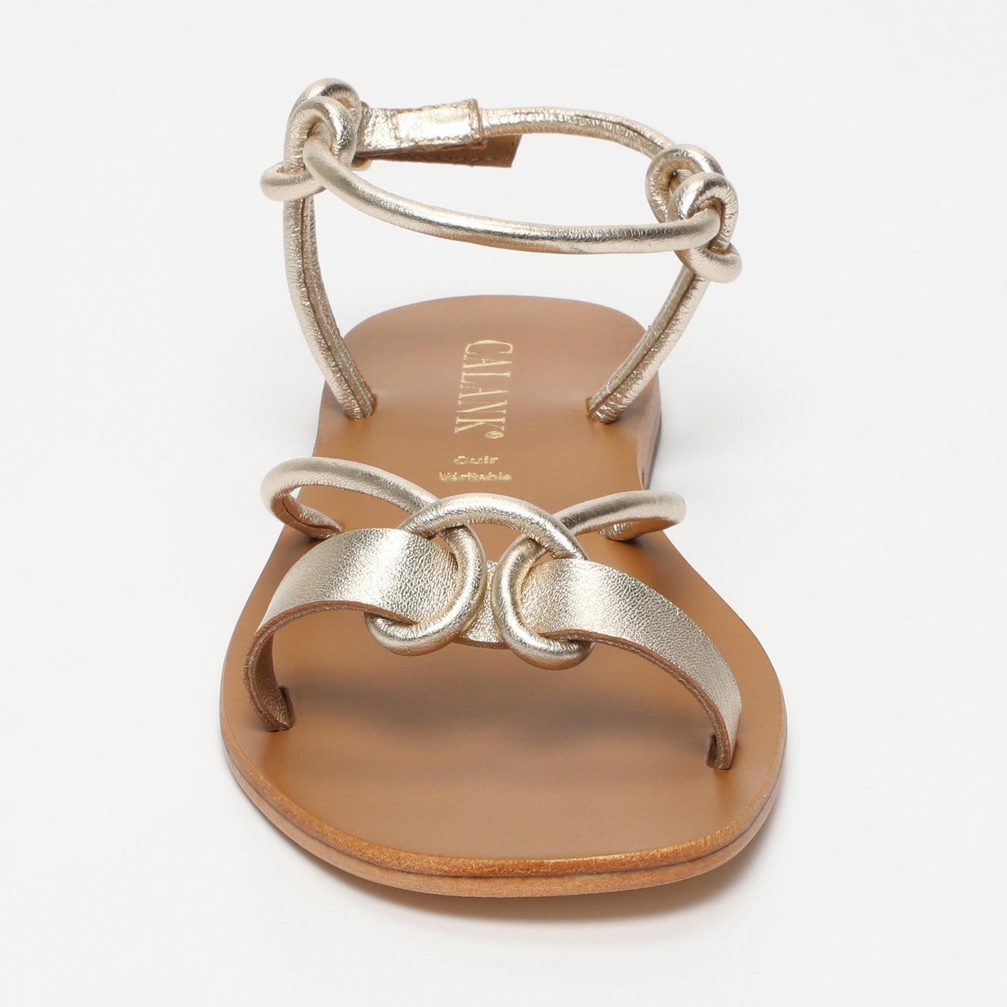 Bhoomika sandales en cuir platinium