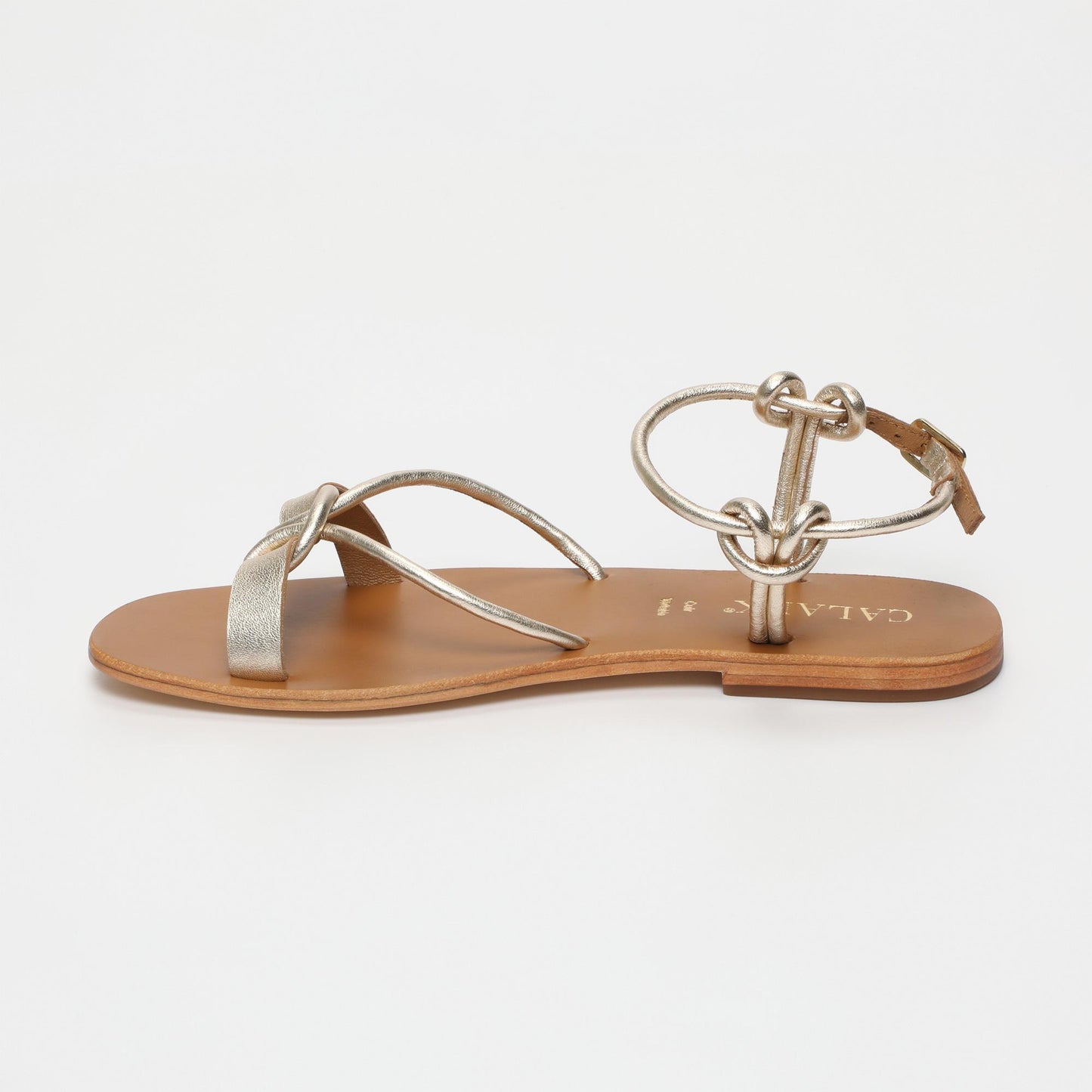 Bhoomika sandales en cuir platinium