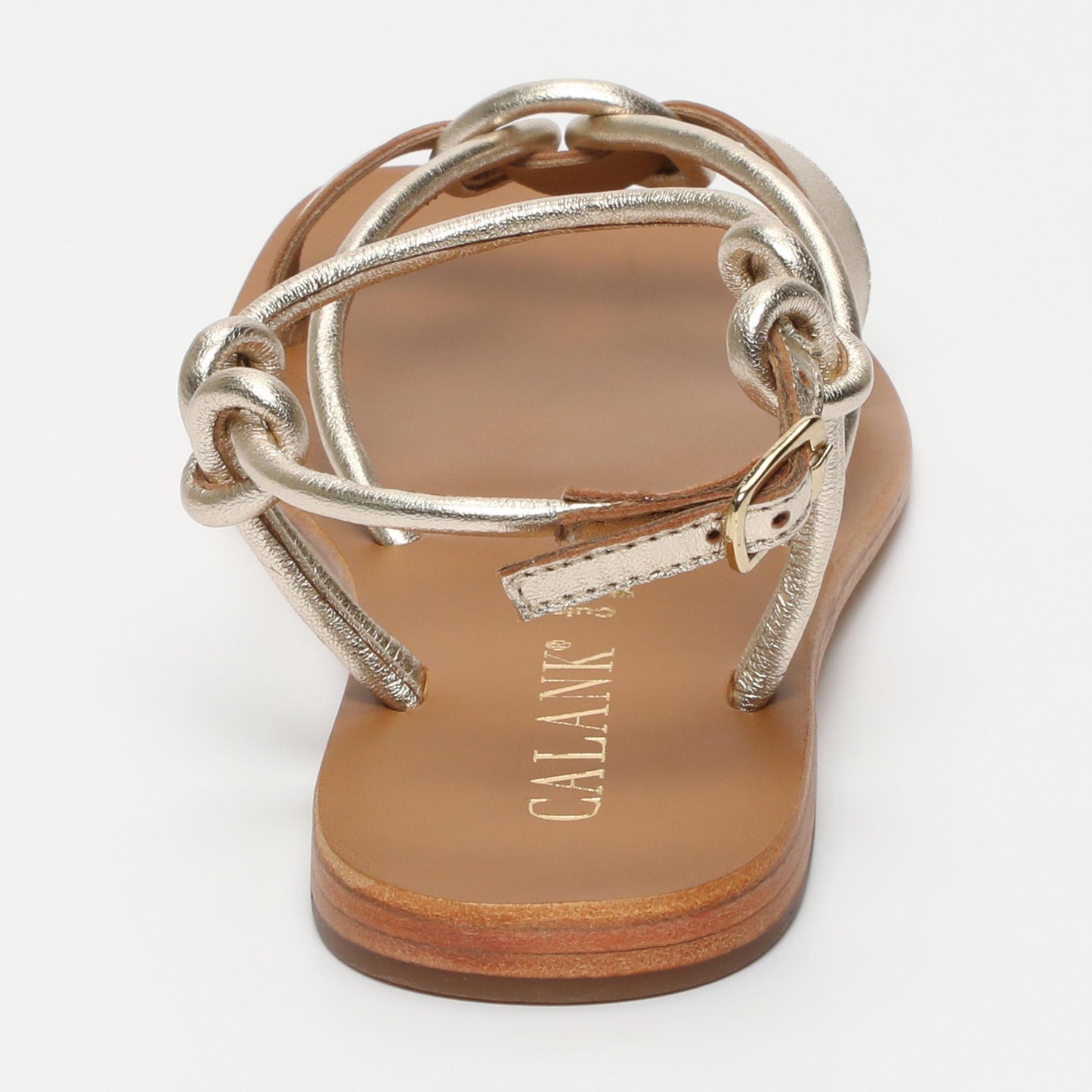 Bhoomika sandales en cuir platinium