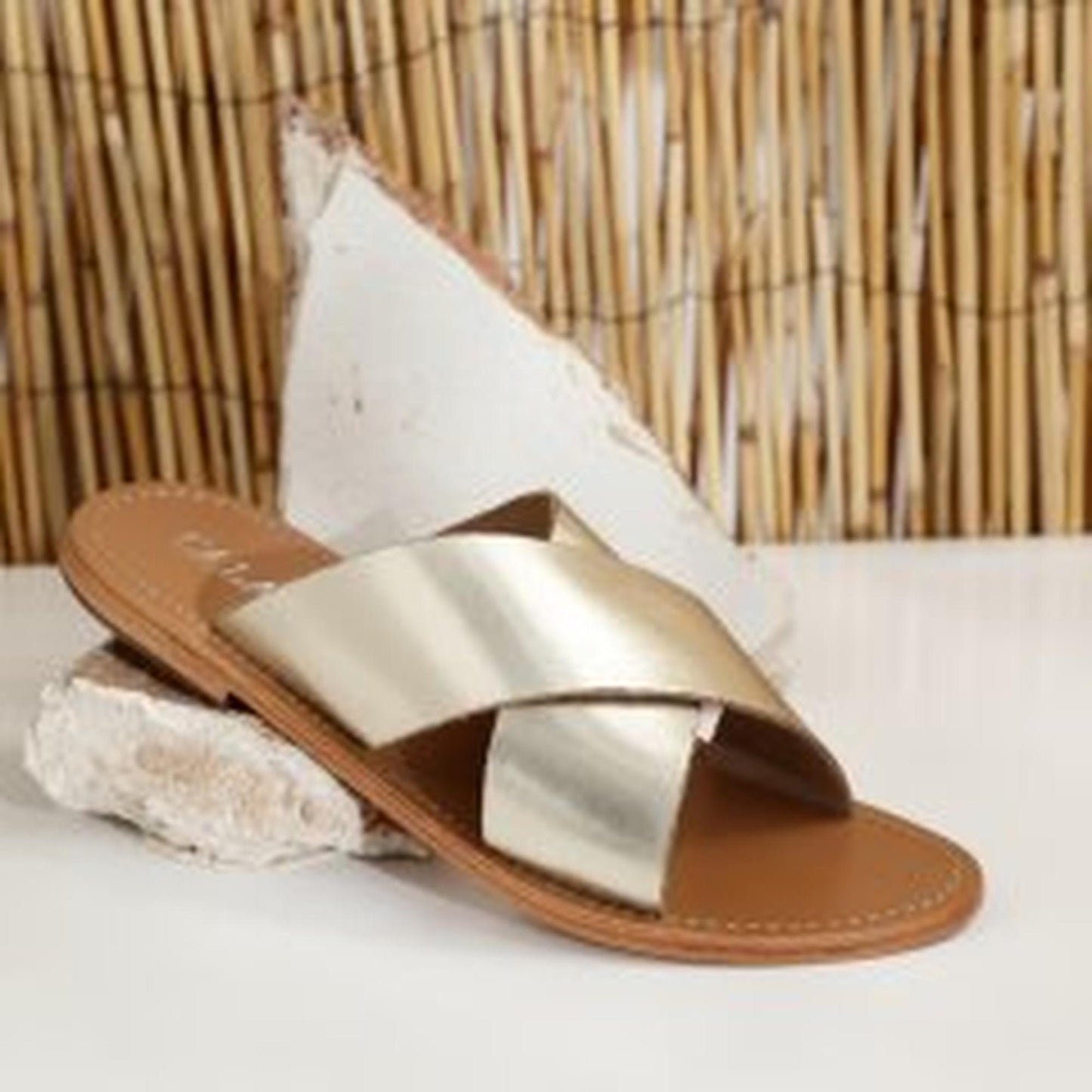 COPACABANA sandales en cuir gold