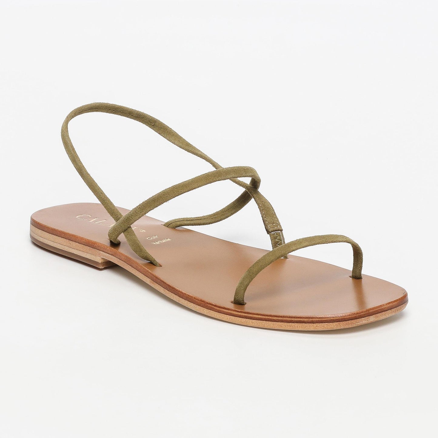 DORRIN sandales en cuir olive