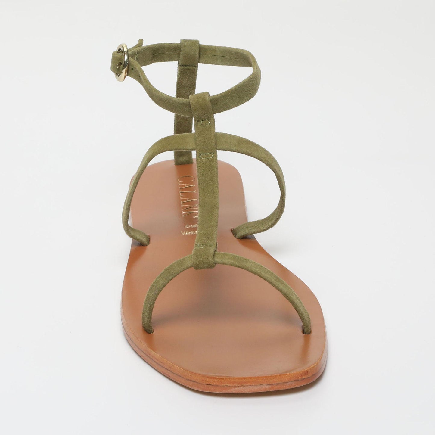 EBRAN sandales en cuir olive