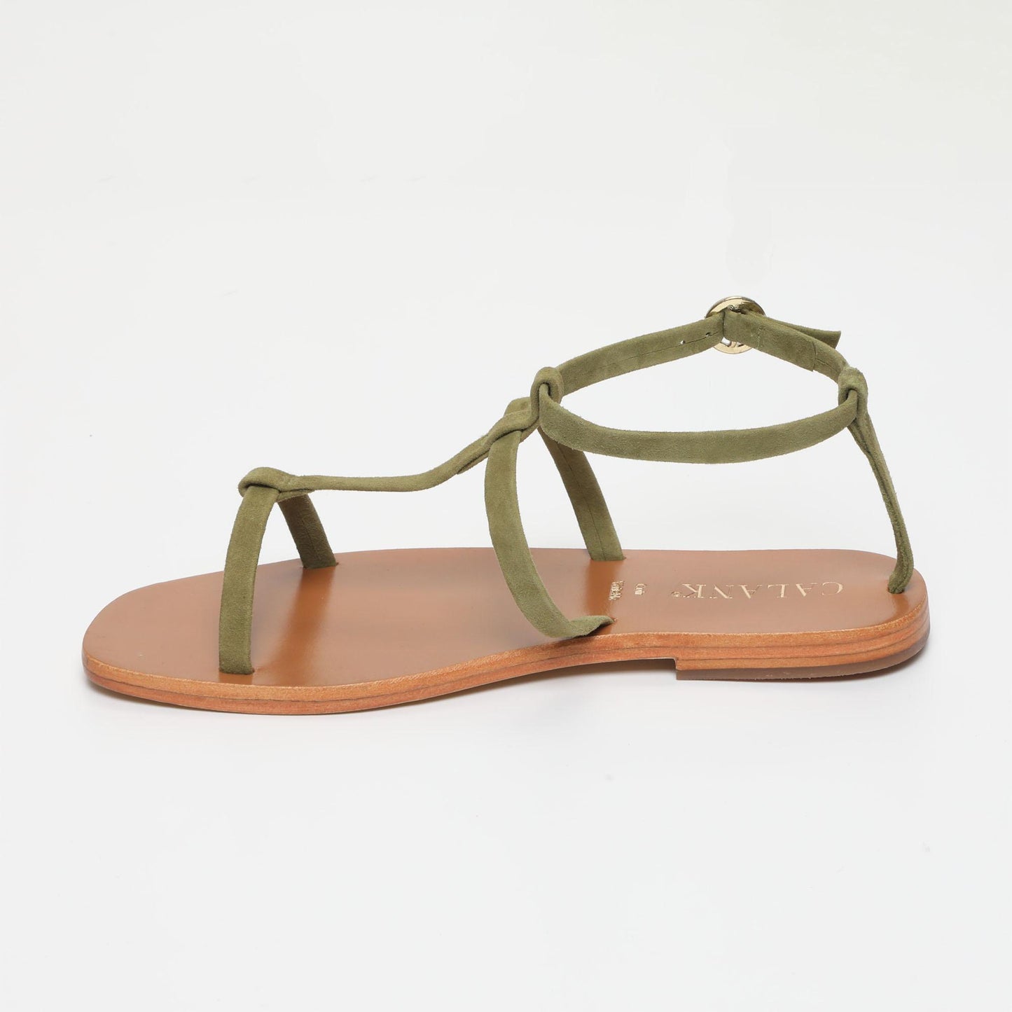 EBRAN sandales en cuir olive