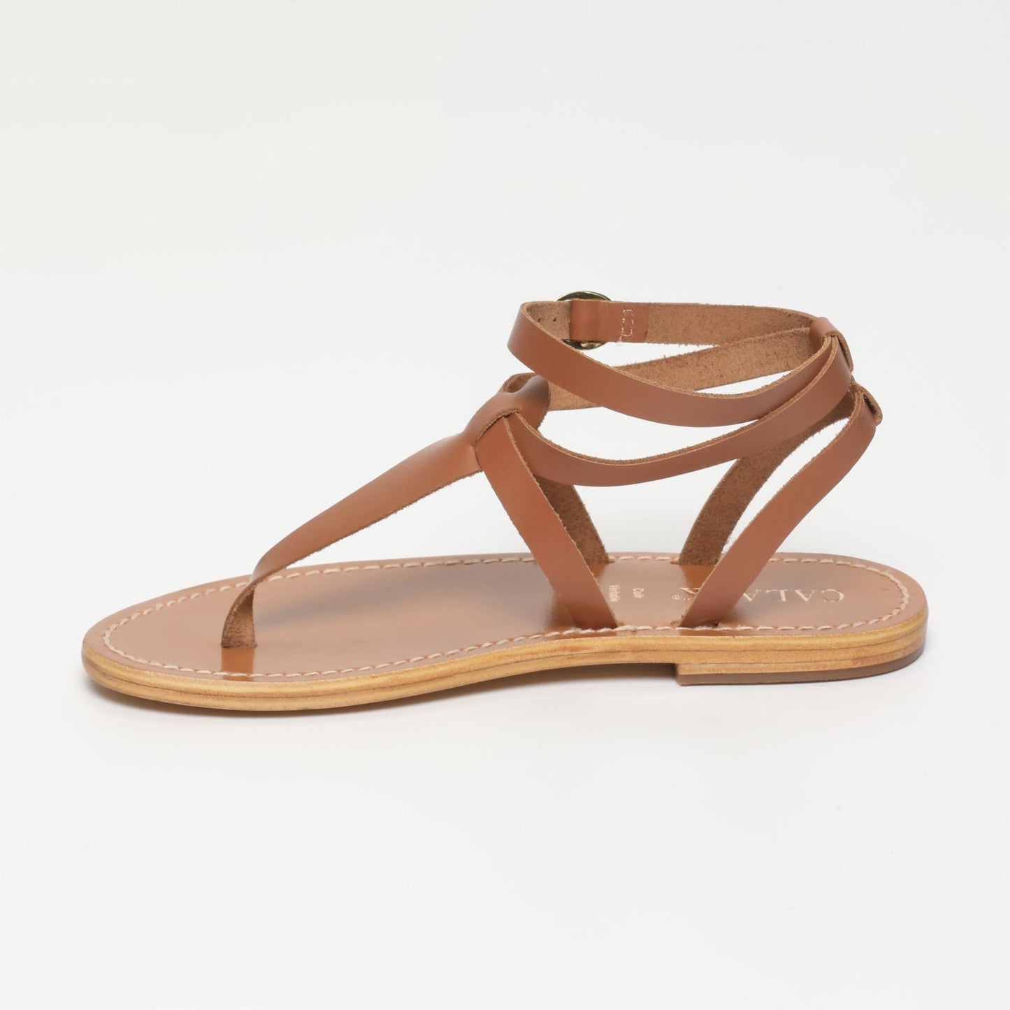 ESTHER sandales en cuir camel