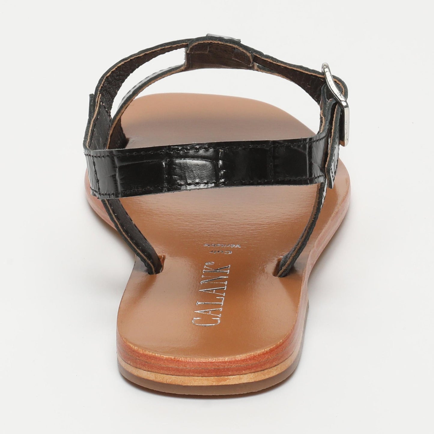 FARNOUSH sandales en cuir black croco