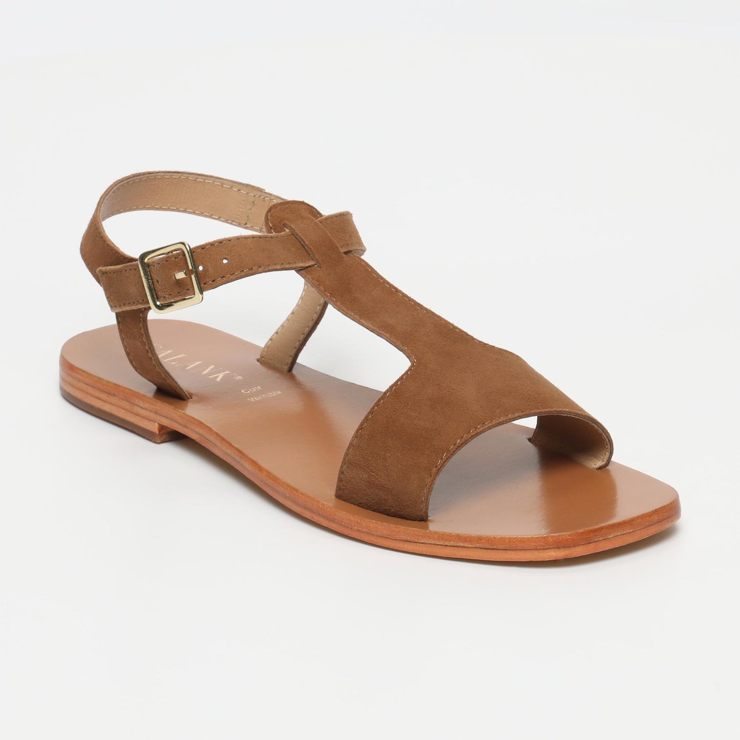 FARNOUSH sandales en cuir camel