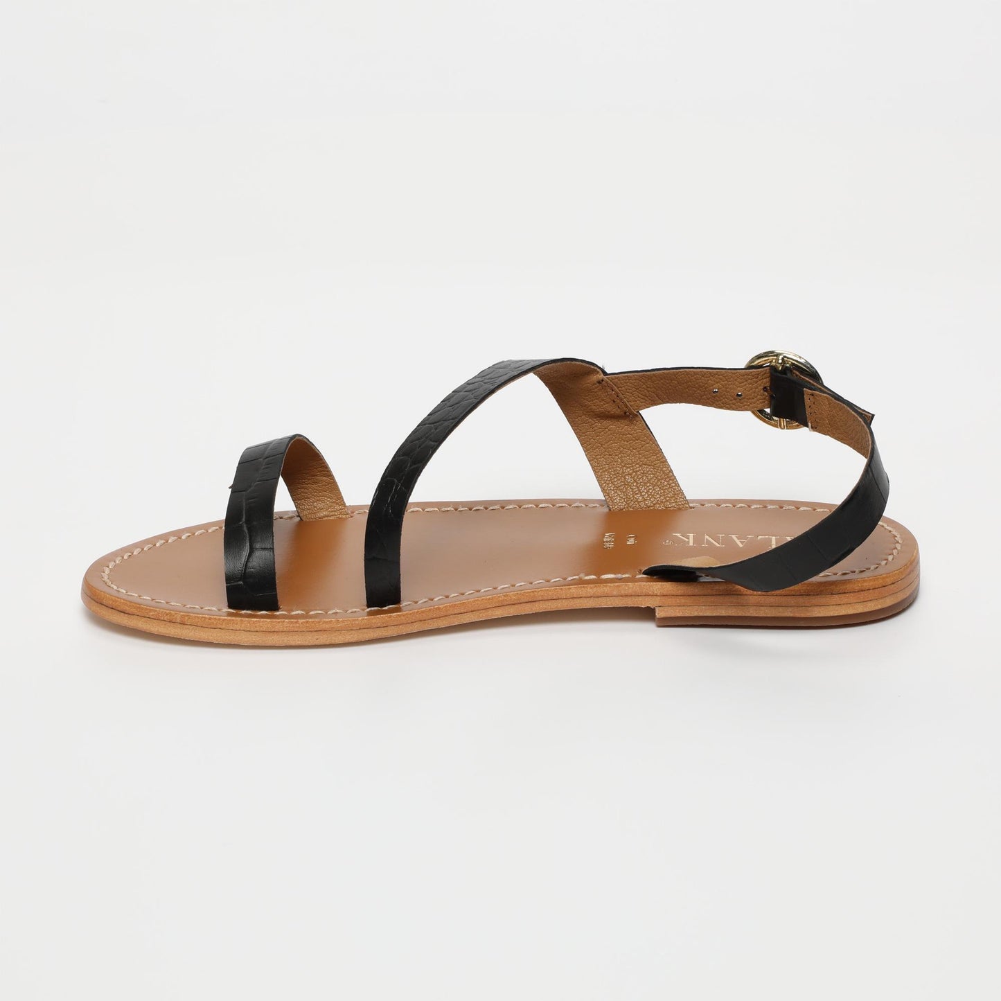 FATOMEH sandales en cuir black croco