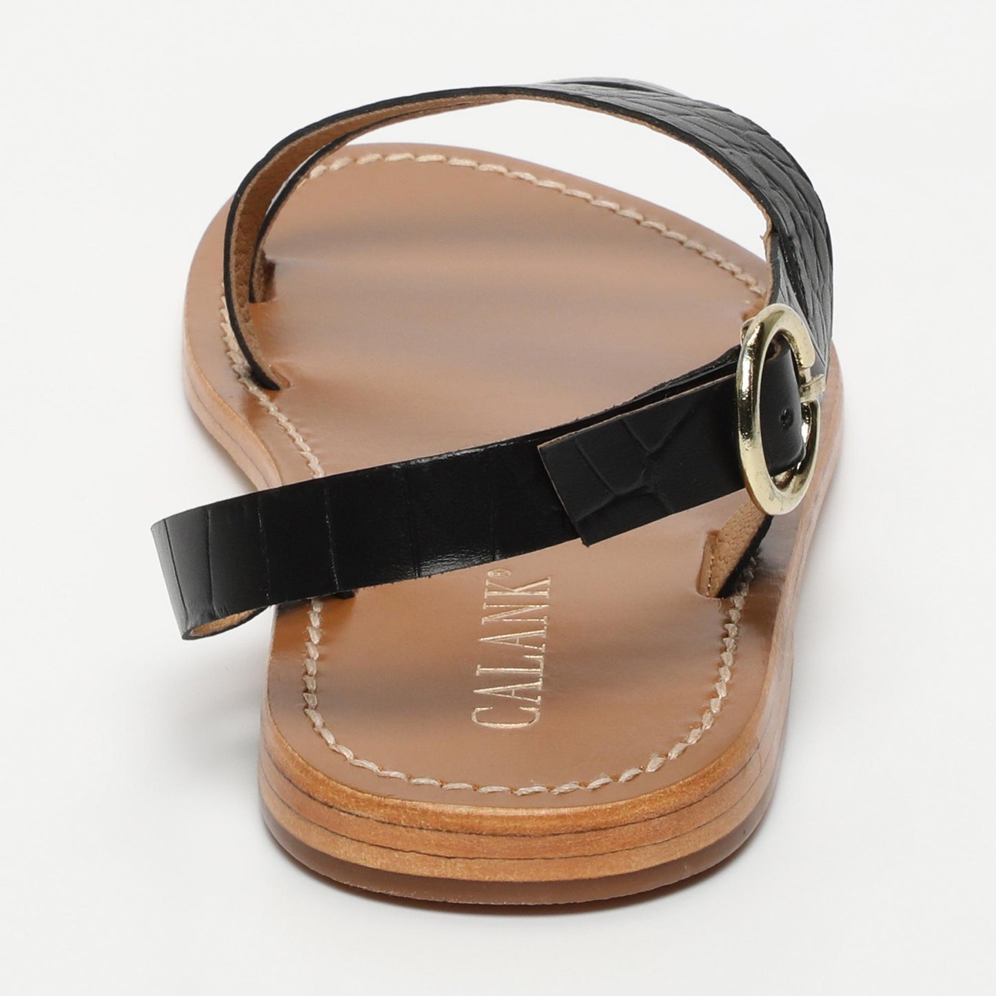 FATOMEH sandales en cuir black croco