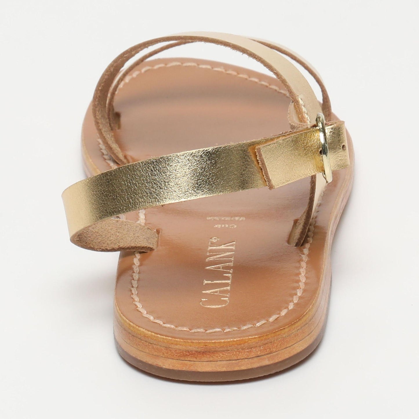 FATOMEH sandales en cuir dark gold