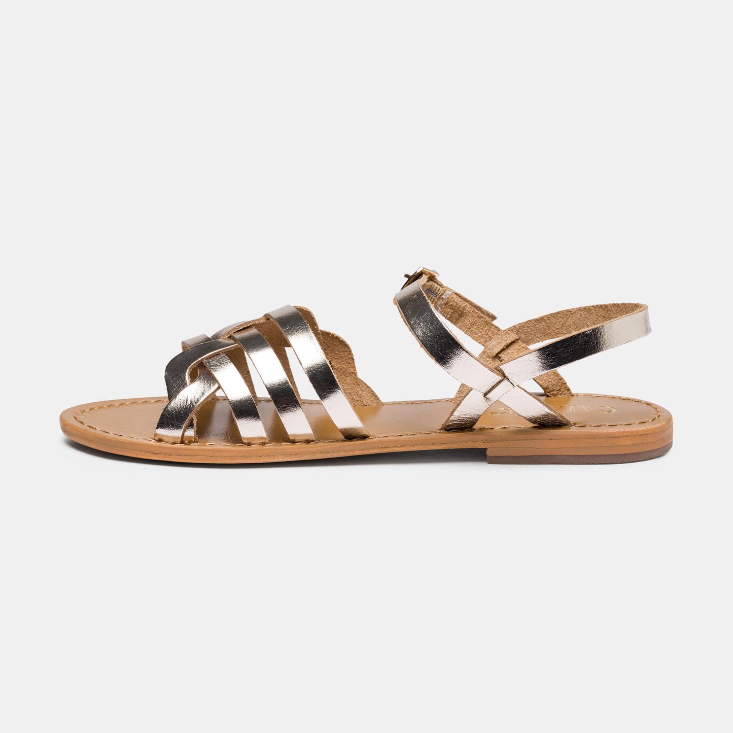 FRASERI sandales en cuir light gold