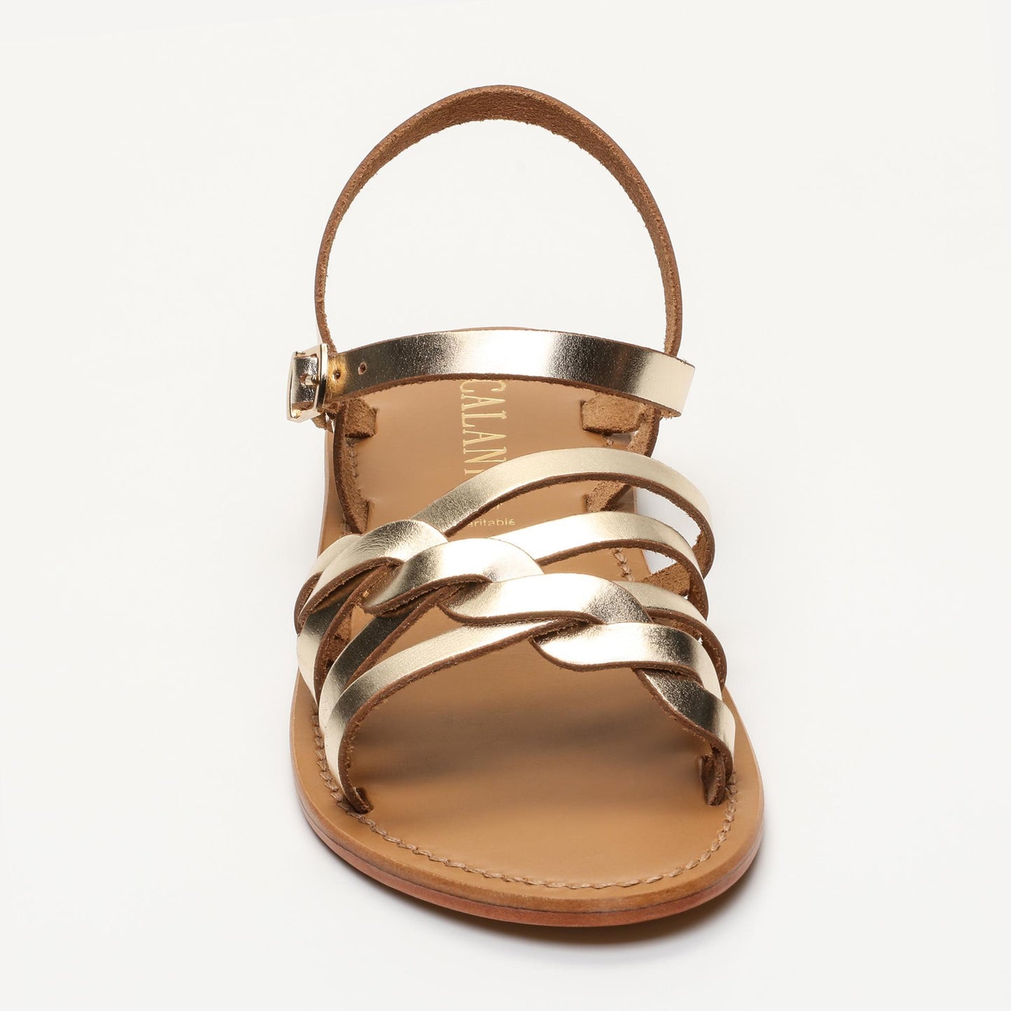 FRASERI sandales en cuir light gold