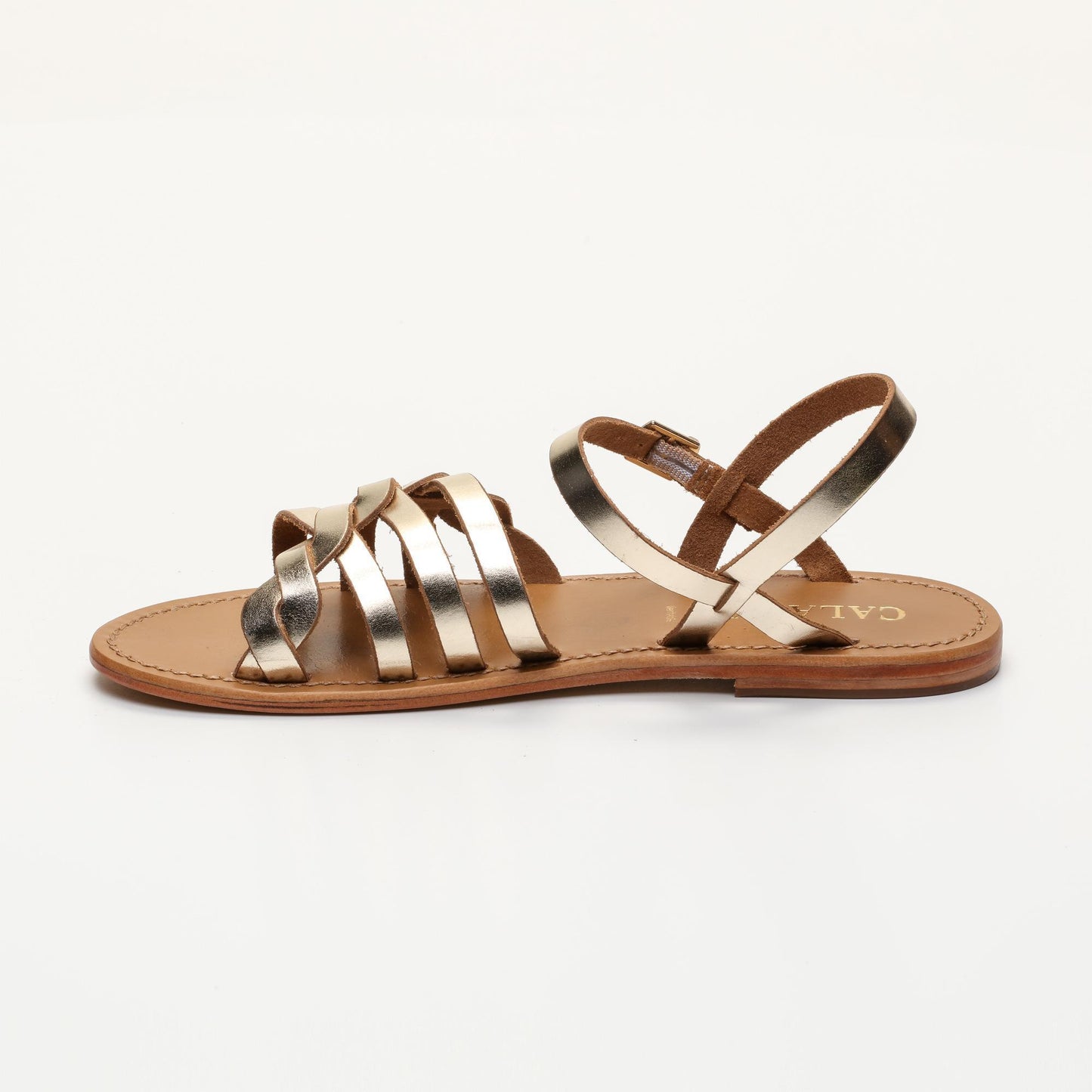 FRASERI sandales en cuir light gold