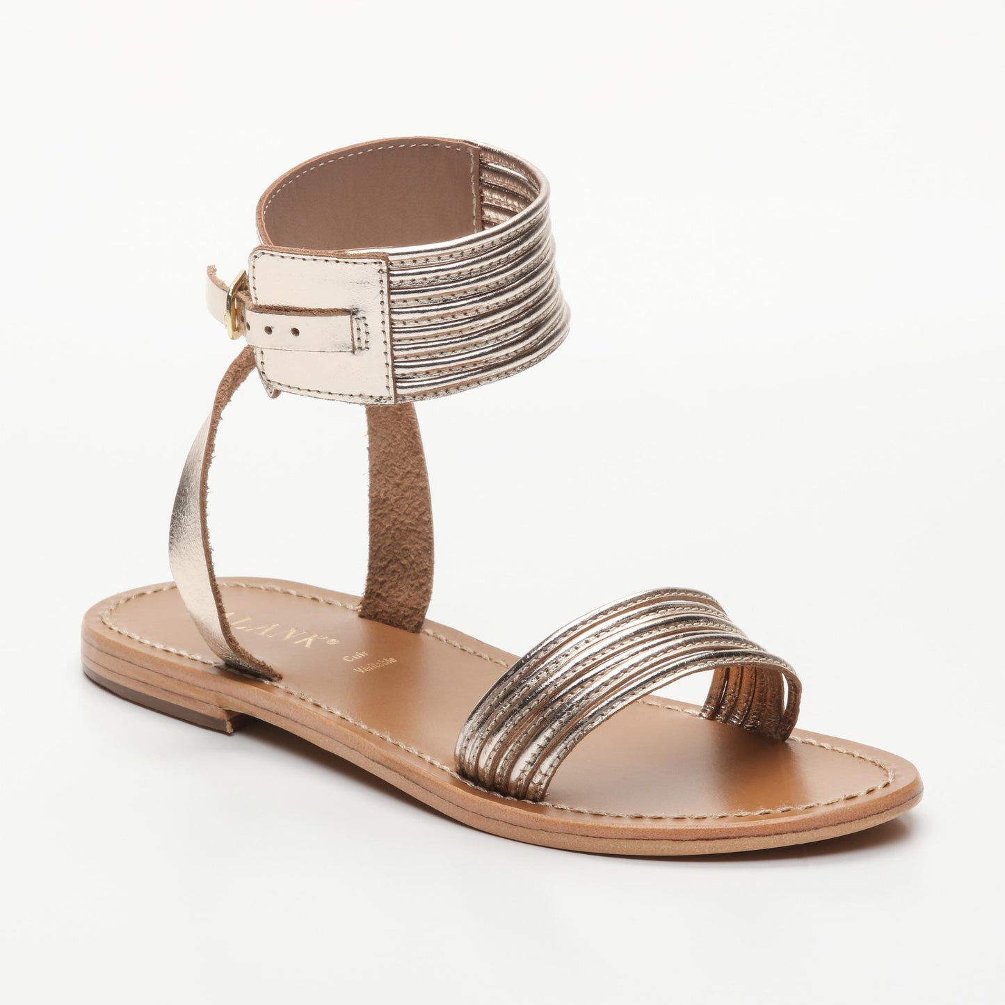 GACE sandales en cuir gold