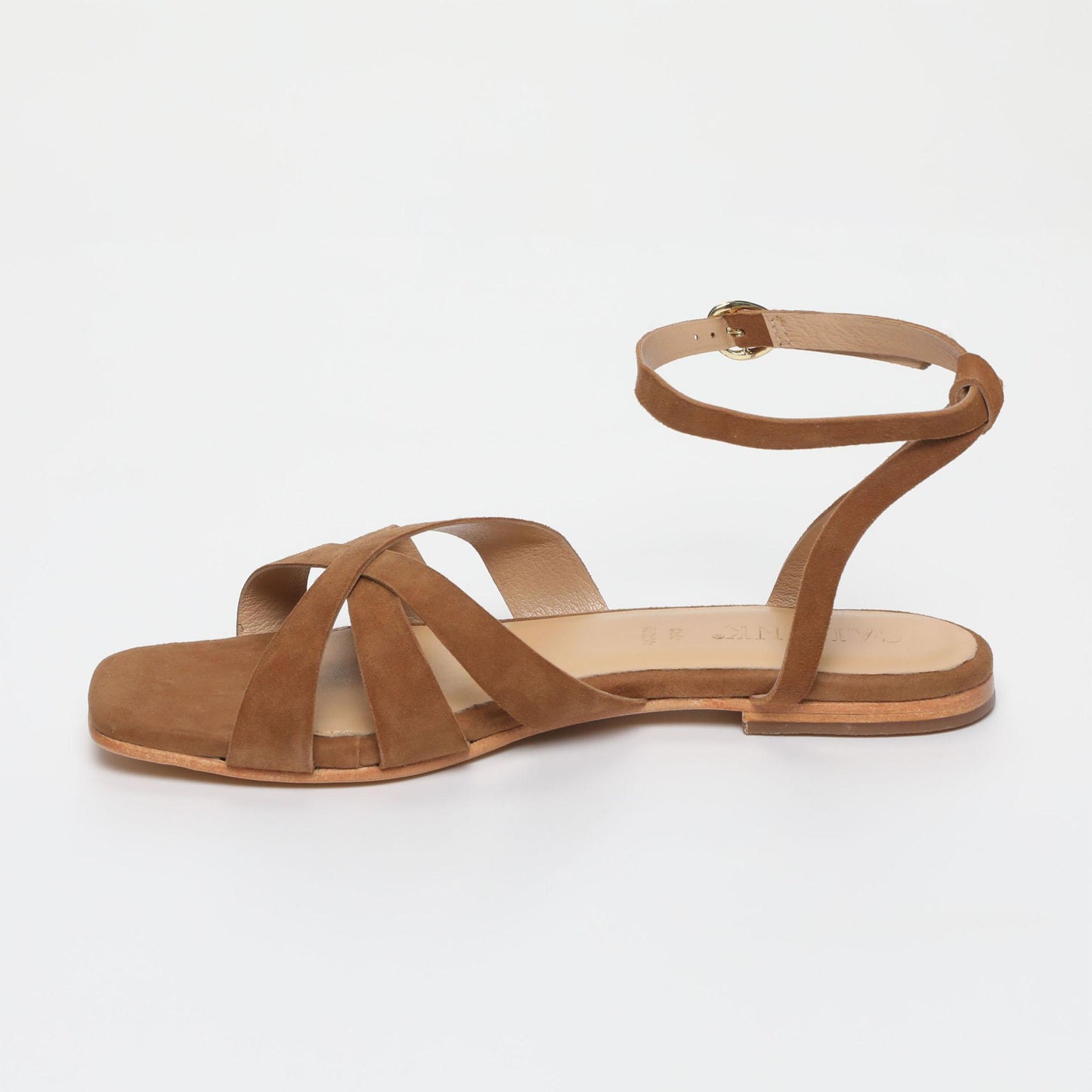 GELAREH sandales en cuir camel