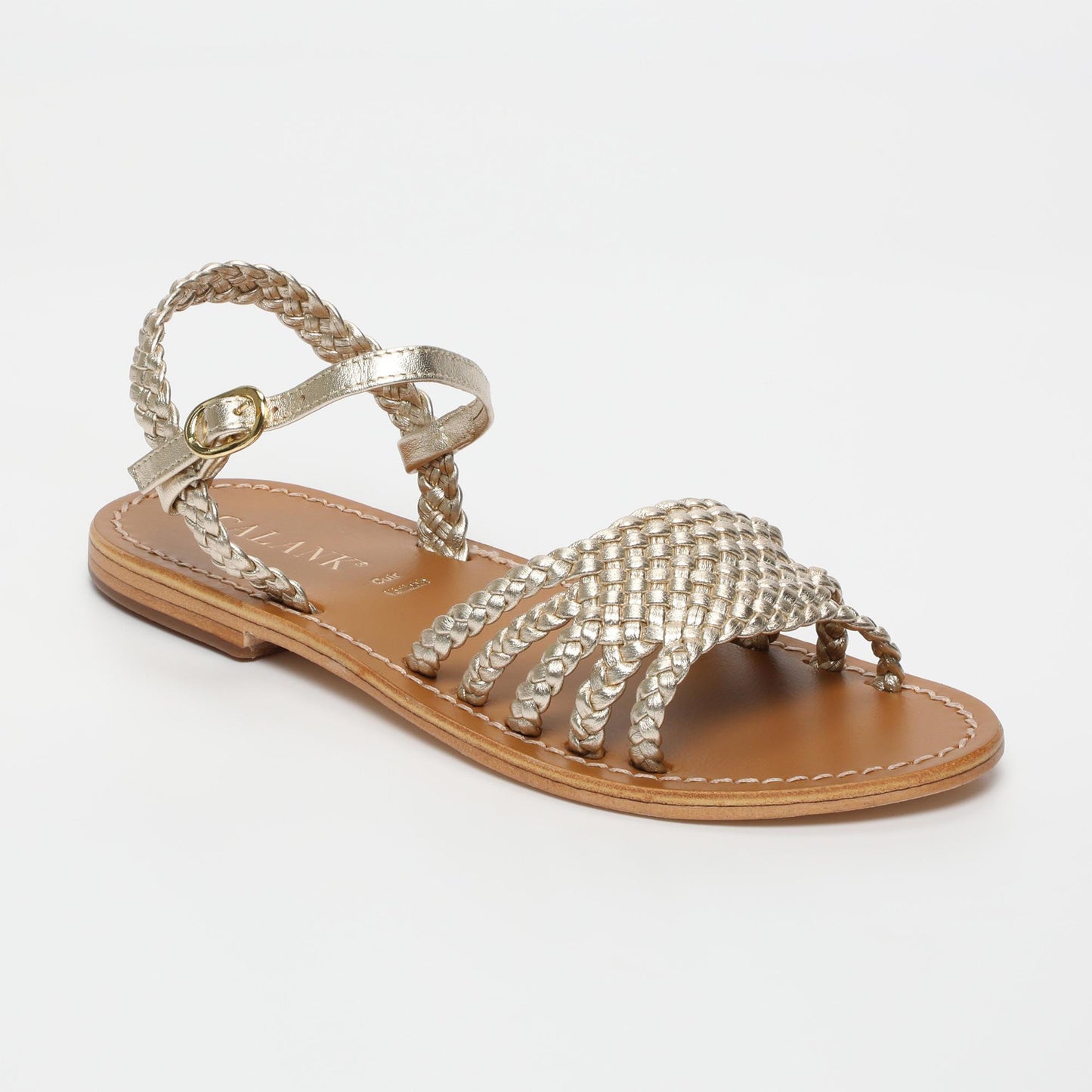 GORDAFAFARID sandales en cuir platinium