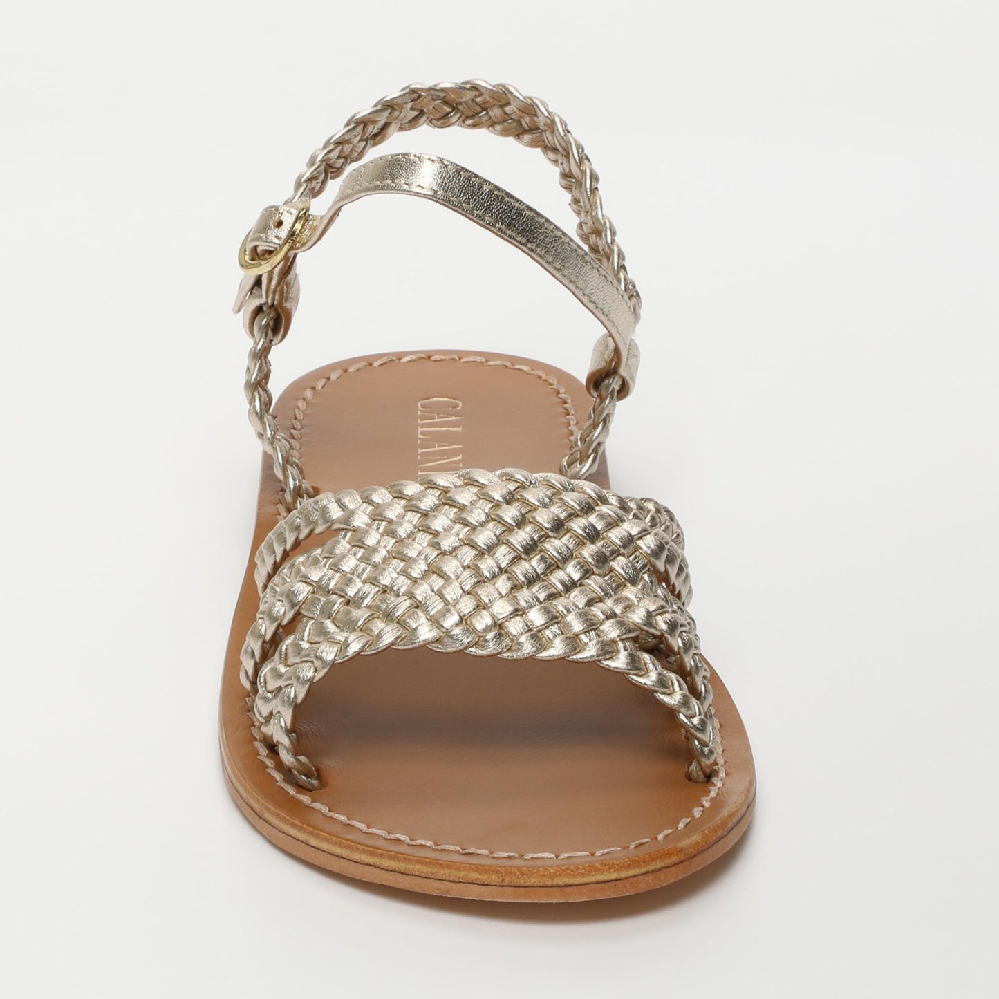 GORDAFAFARID sandales en cuir platinium