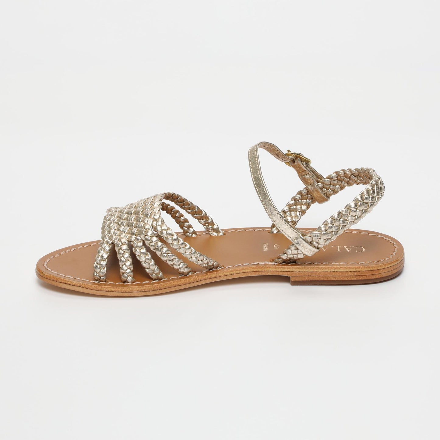 GORDAFAFARID sandales en cuir platinium