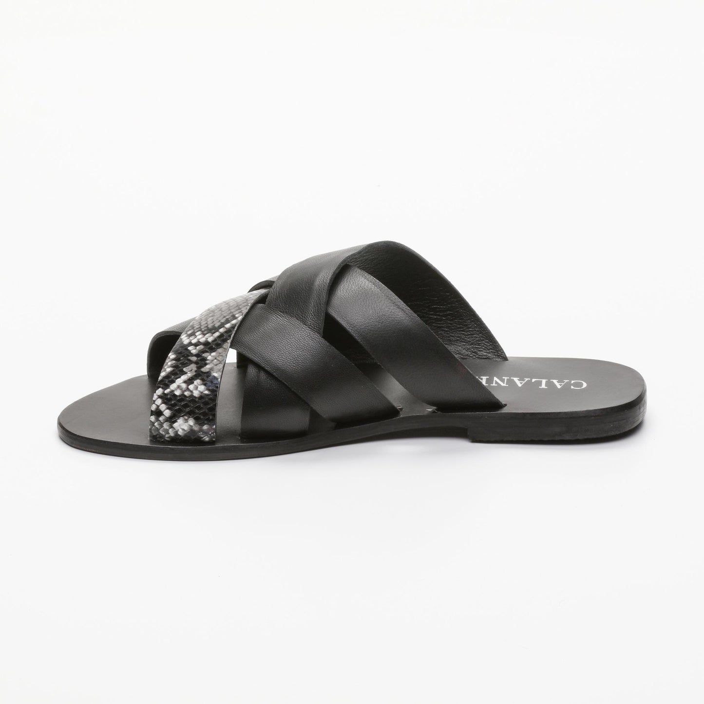 GOSTA sandales en cuir black snake