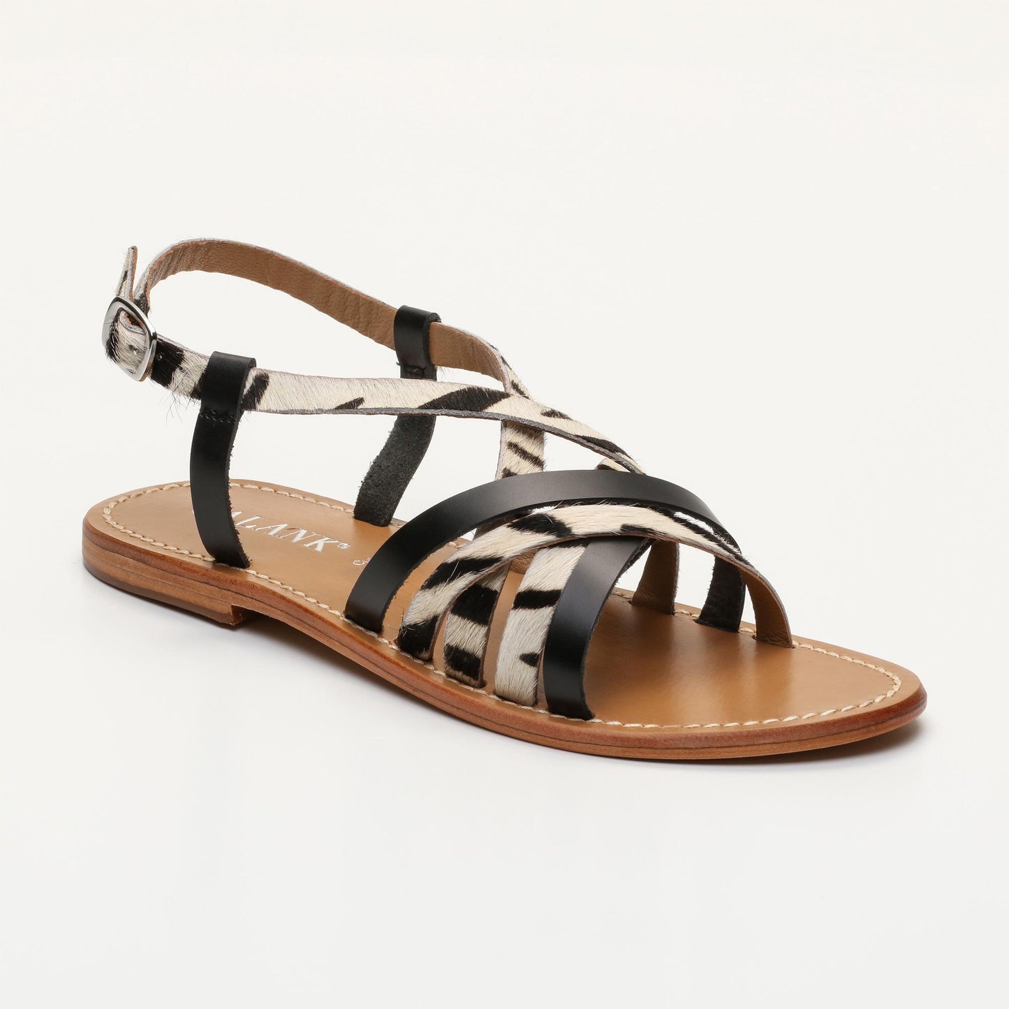 HESTER sandales en cuir zebra black