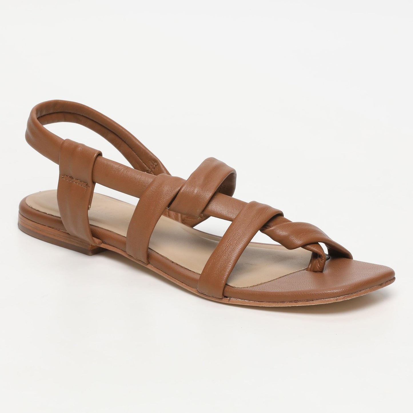 JARPA sandales en cuir camel