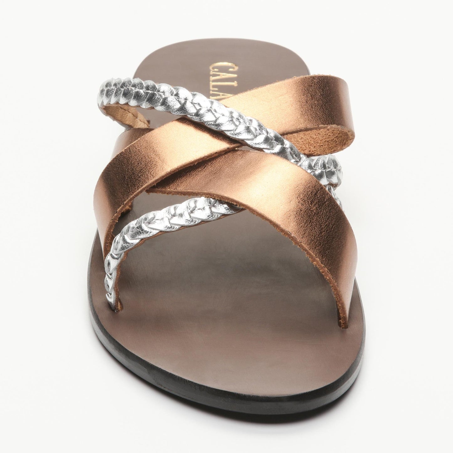 KINEKS sandales en cuir cooper silver