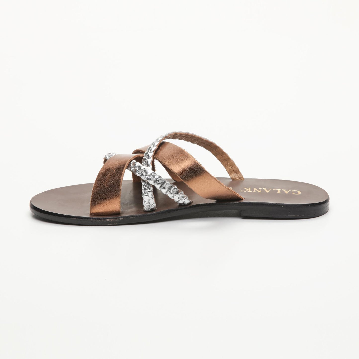 KINEKS sandales en cuir cooper silver